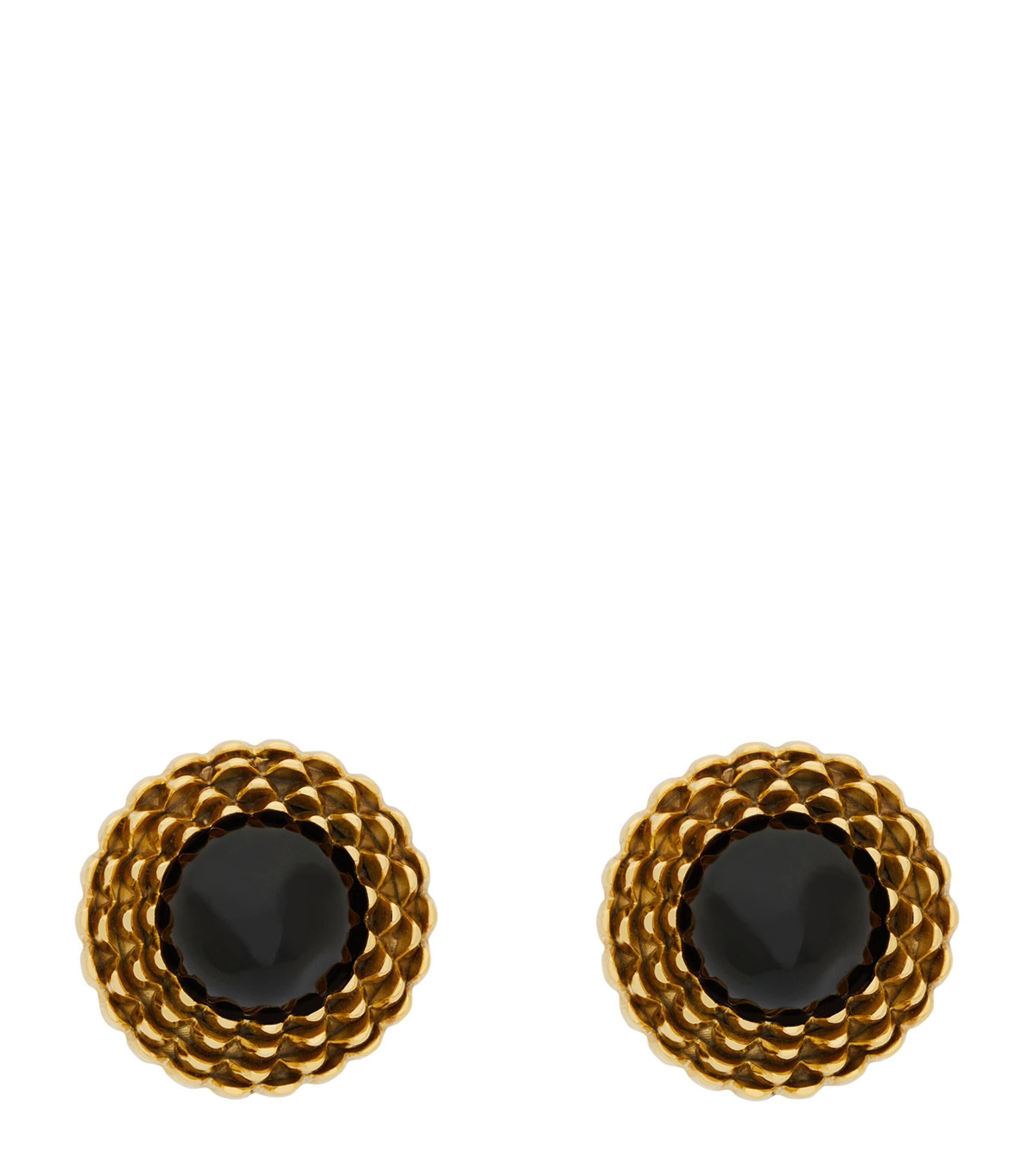 Saint Laurent Cabochon Clip-on Earrings In Metallic