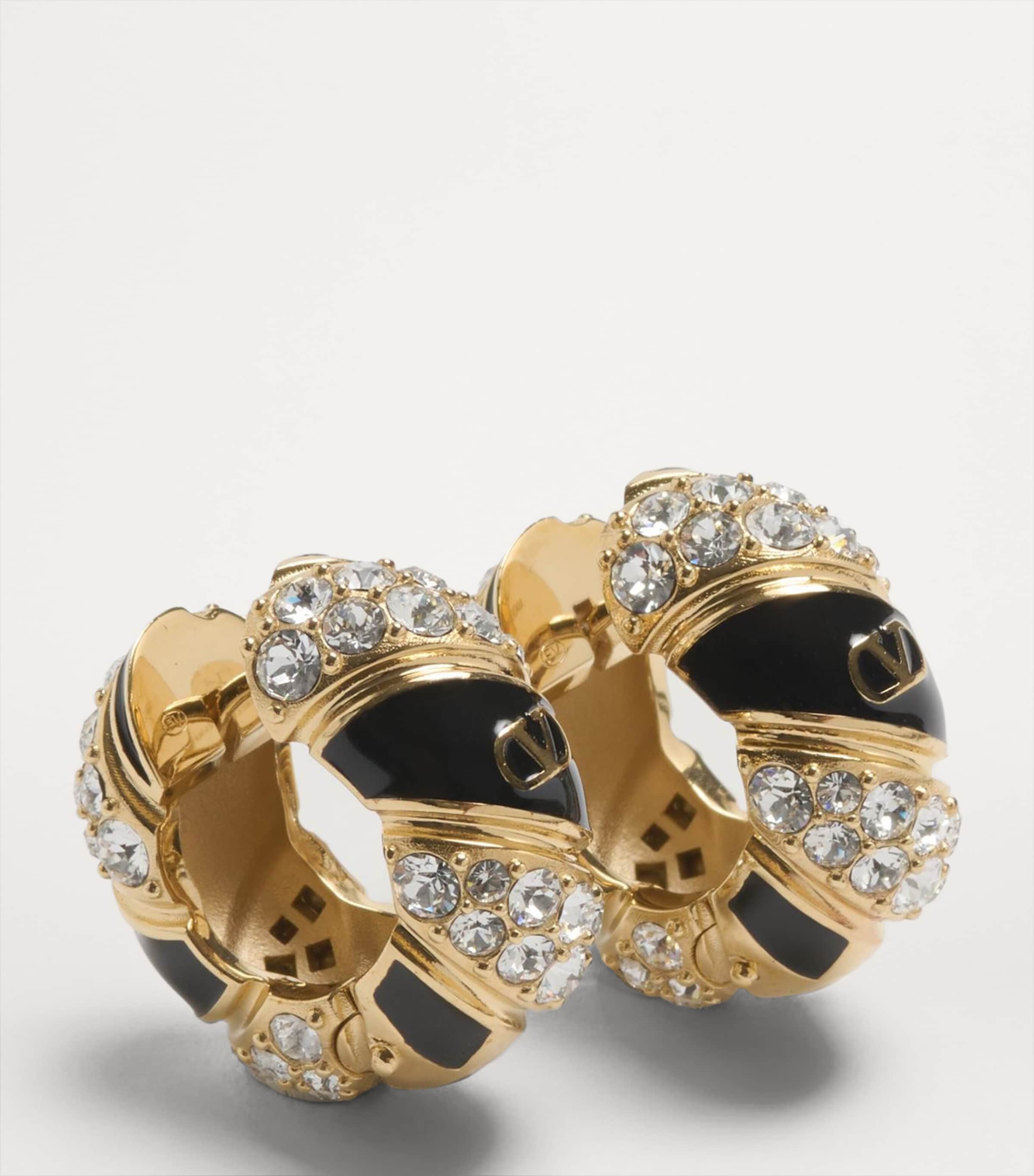 Crystal-Embellished VLogo Hoop Earrings RG5 Image 3