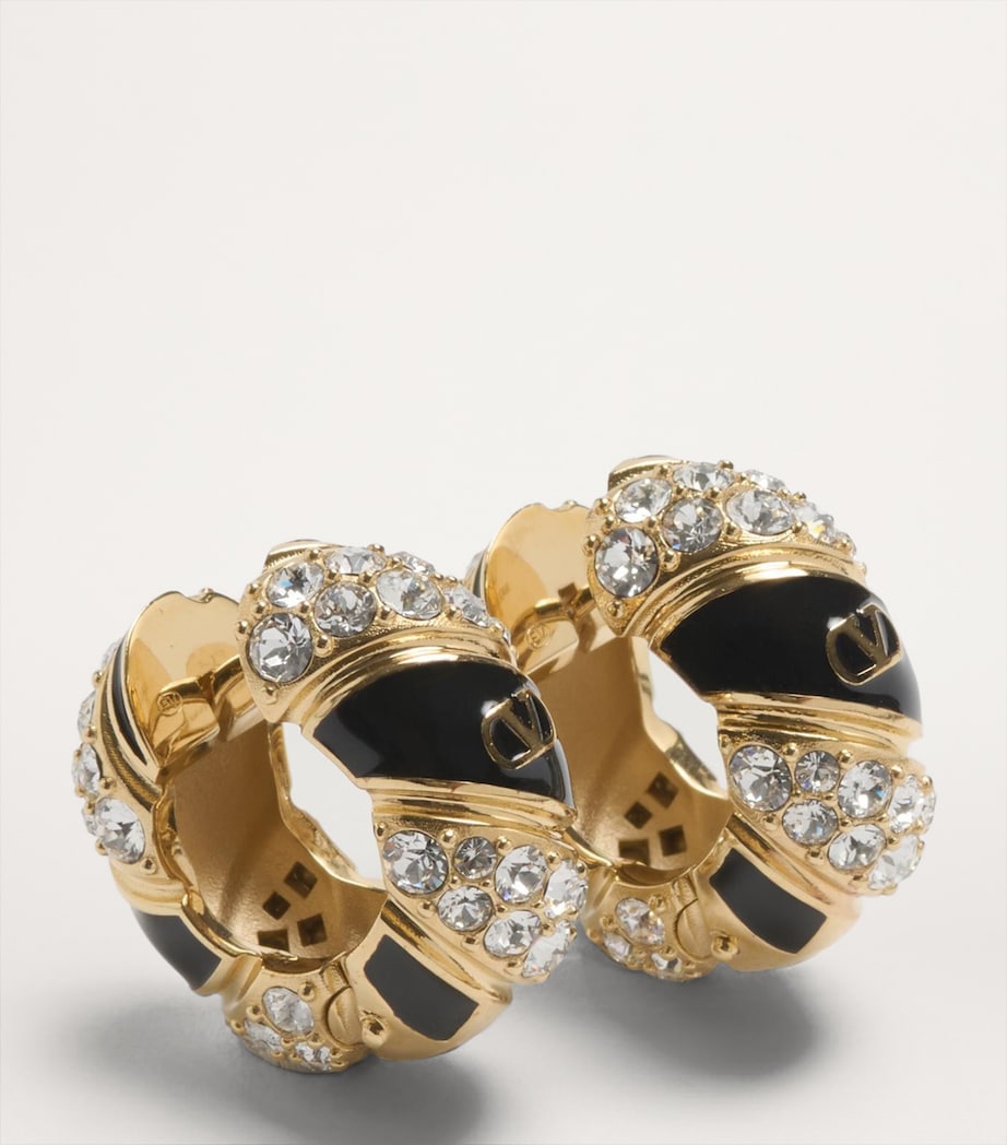 Crystal-Embellished VLogo Hoop Earrings RG5 Image 3