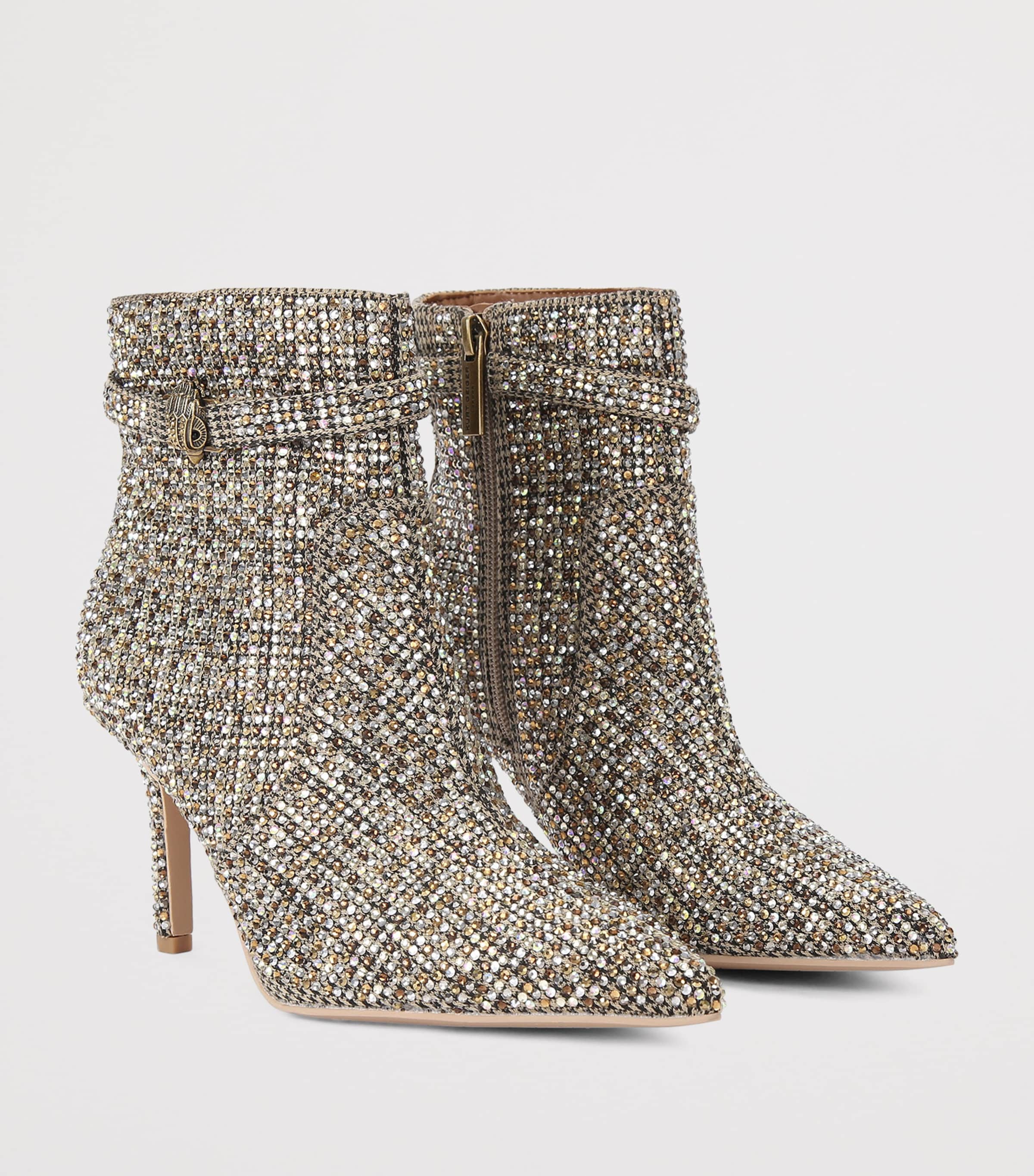 Rhinestone Kensington Ankle Boots BEIGE COMB Image 4
