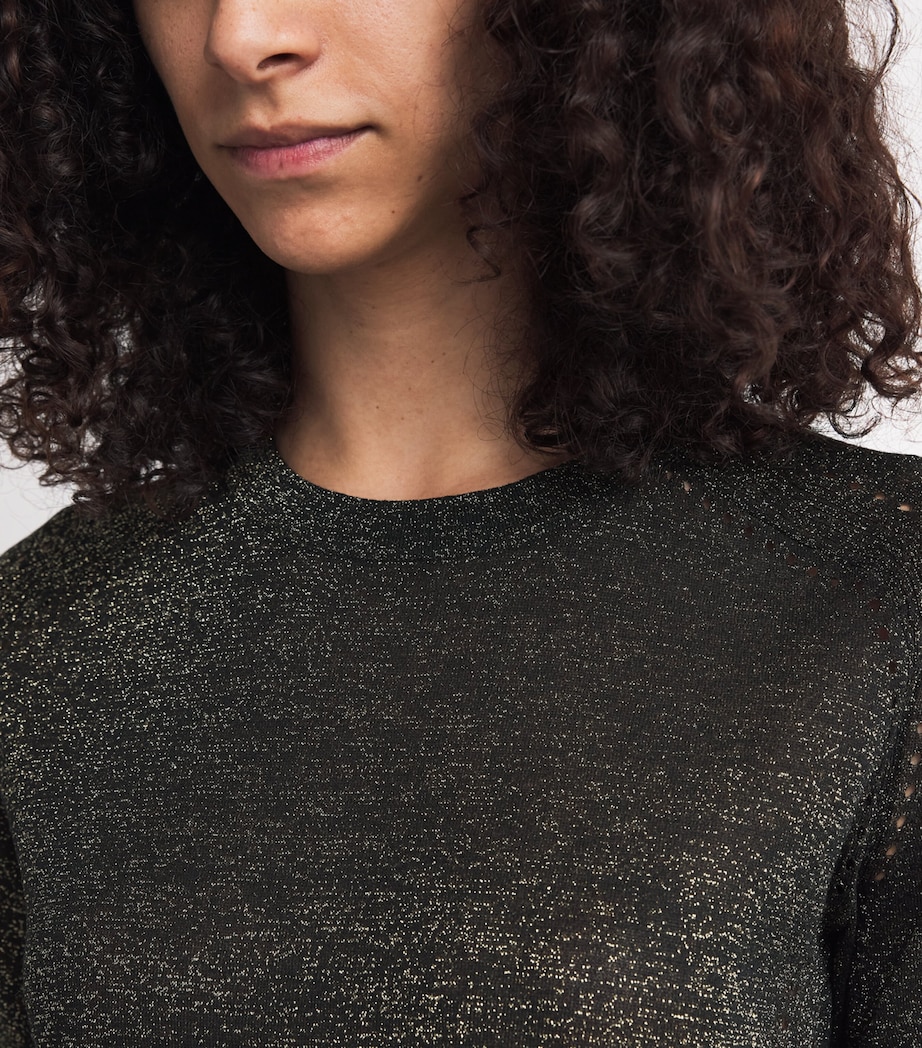 Metallic Lurex Lille Top BLACK/GILT Image 6