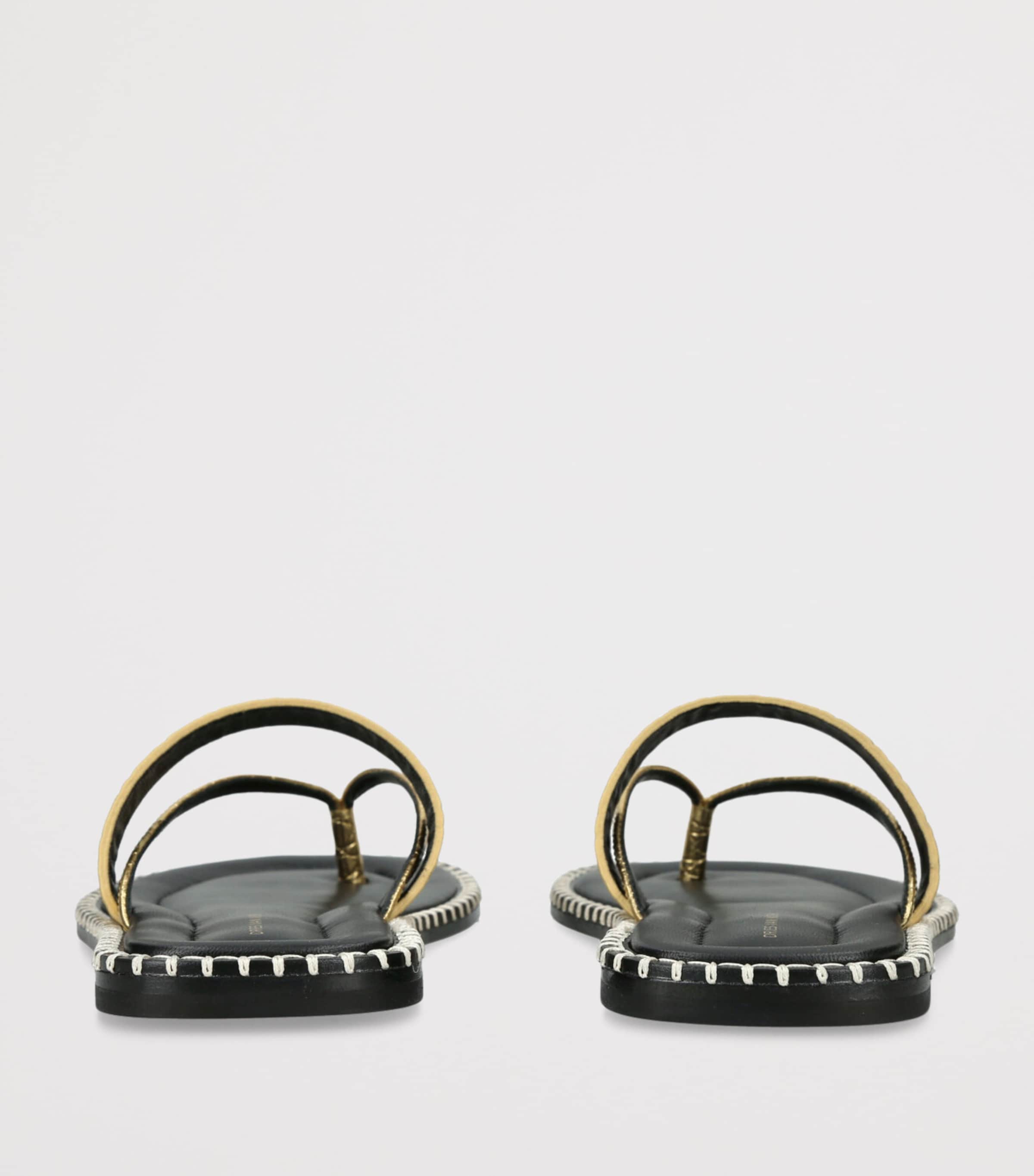DRIES VAN NOTEN Calfskin Contrast Sandals Gold Image 2