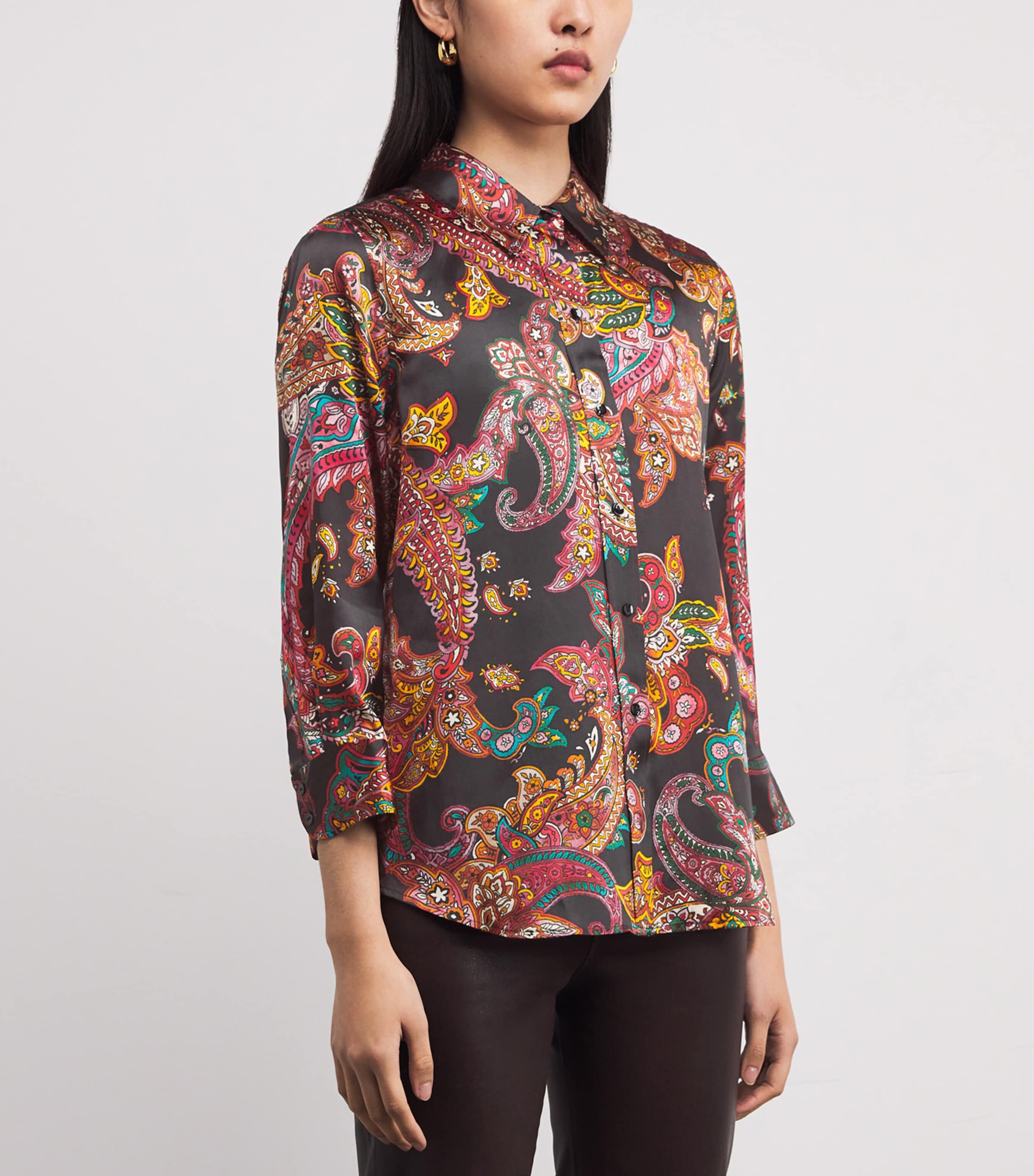Silk Paisley Dani Blouse BLK MLTI PAISLEY SCR Image 3