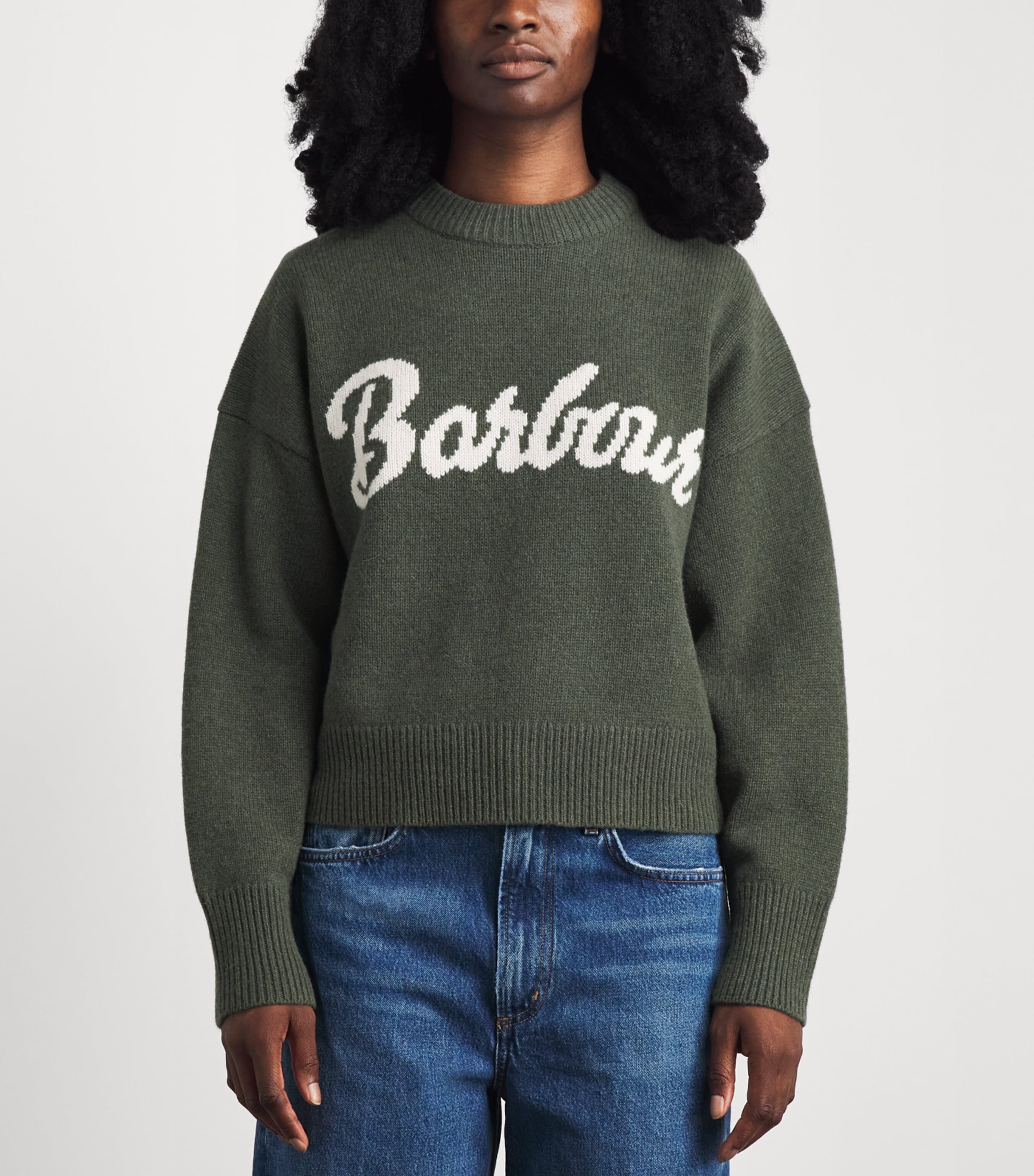 Barbour Womens Wool Ivybridge Sweater Olive Image 4