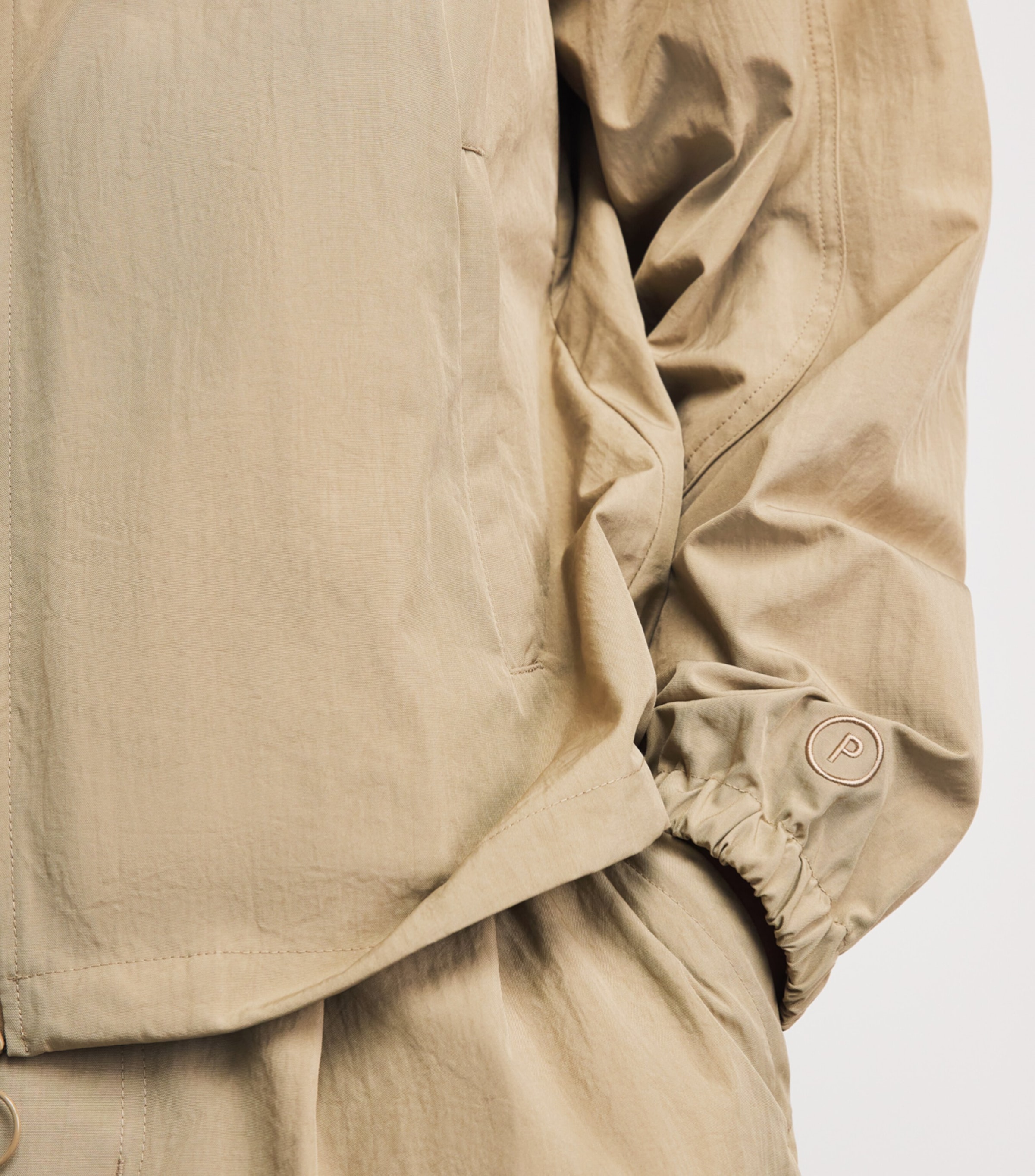 Picante Mens Crinkled Track Jacket Taupe Image 3