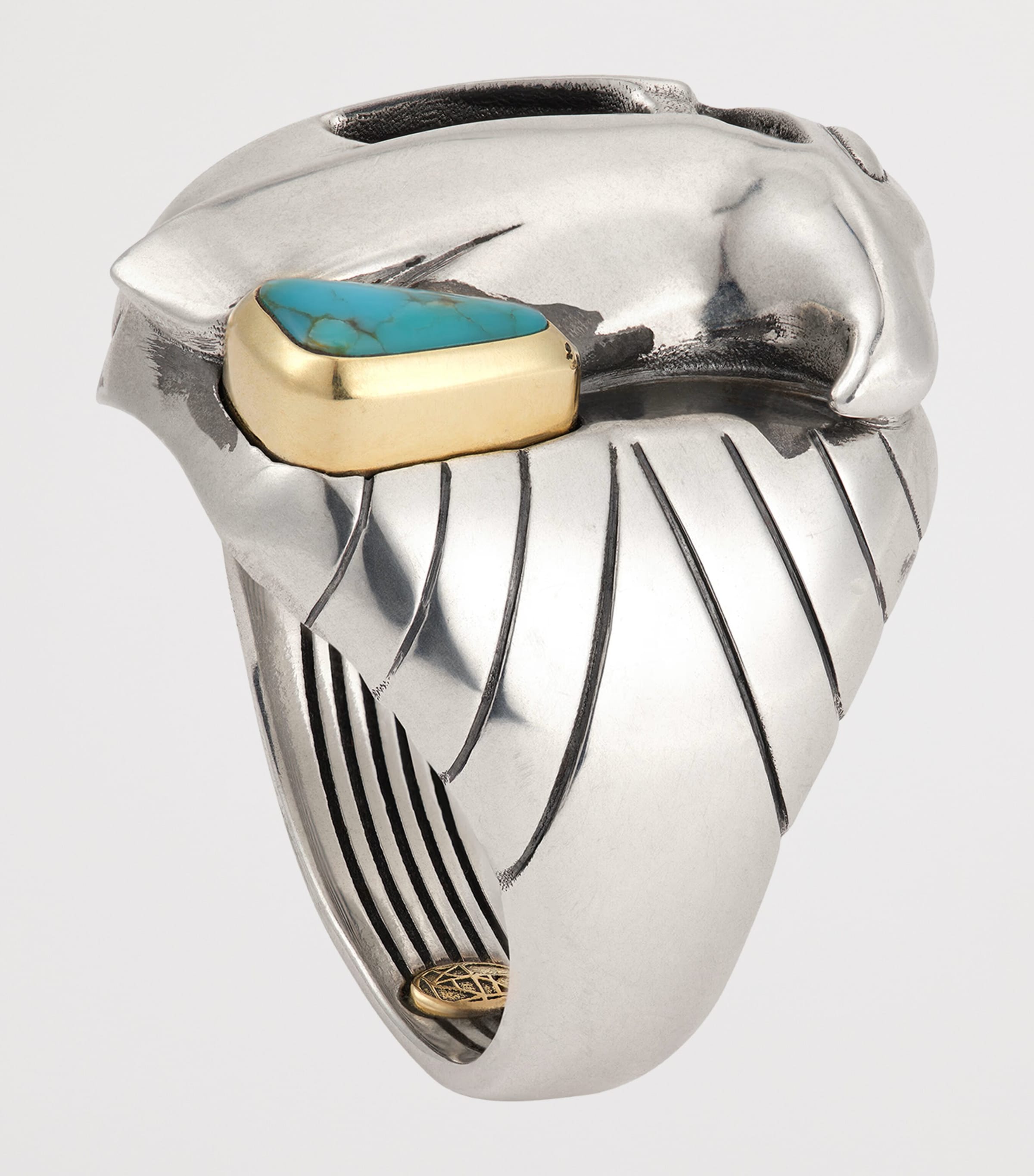 Jacques Marie Mage Electrum and Turquoise Atian Ring Electrum Image 2