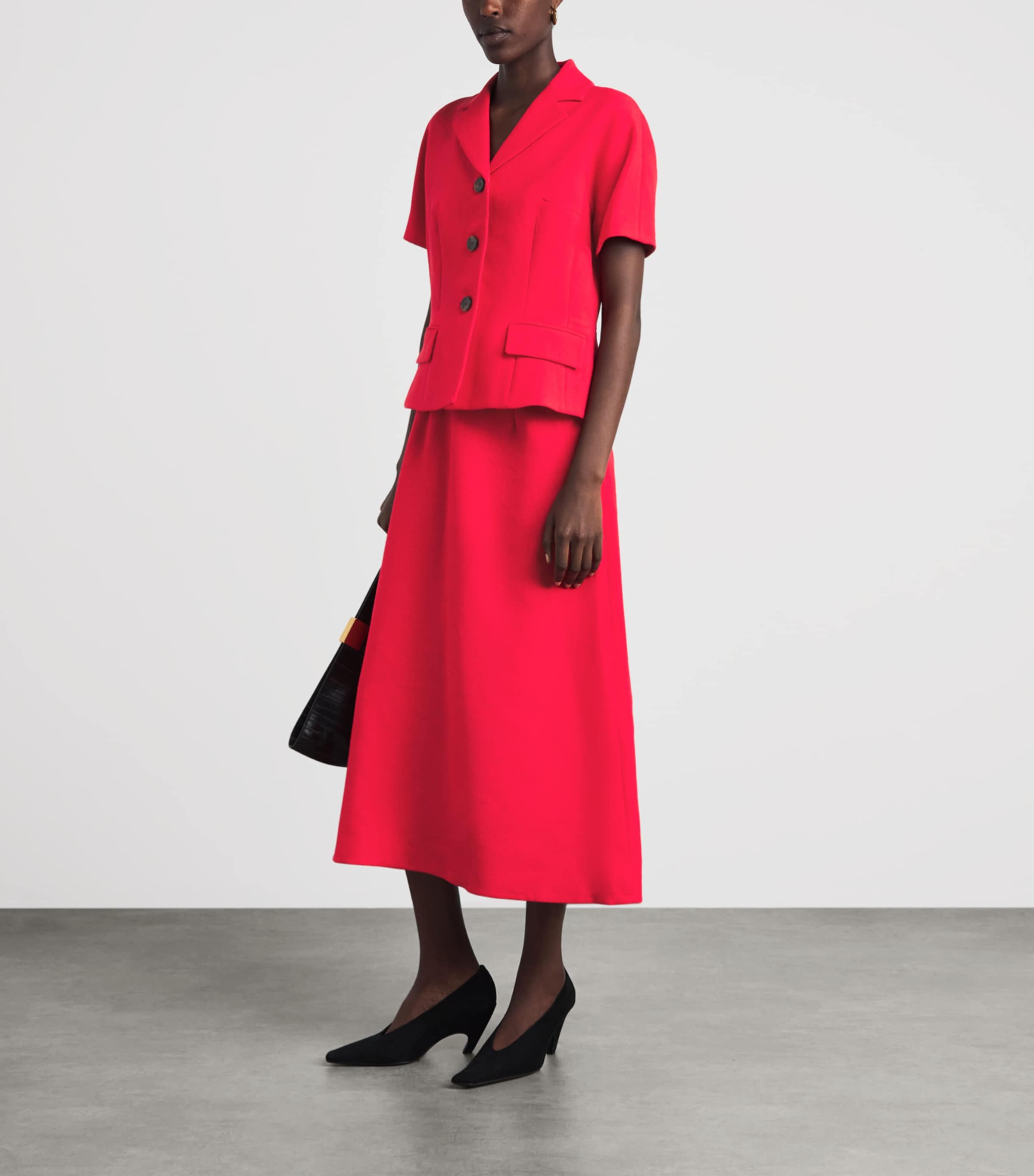Emilia Wickstead Womens Wool Alexina Midi Dress Red Image 2