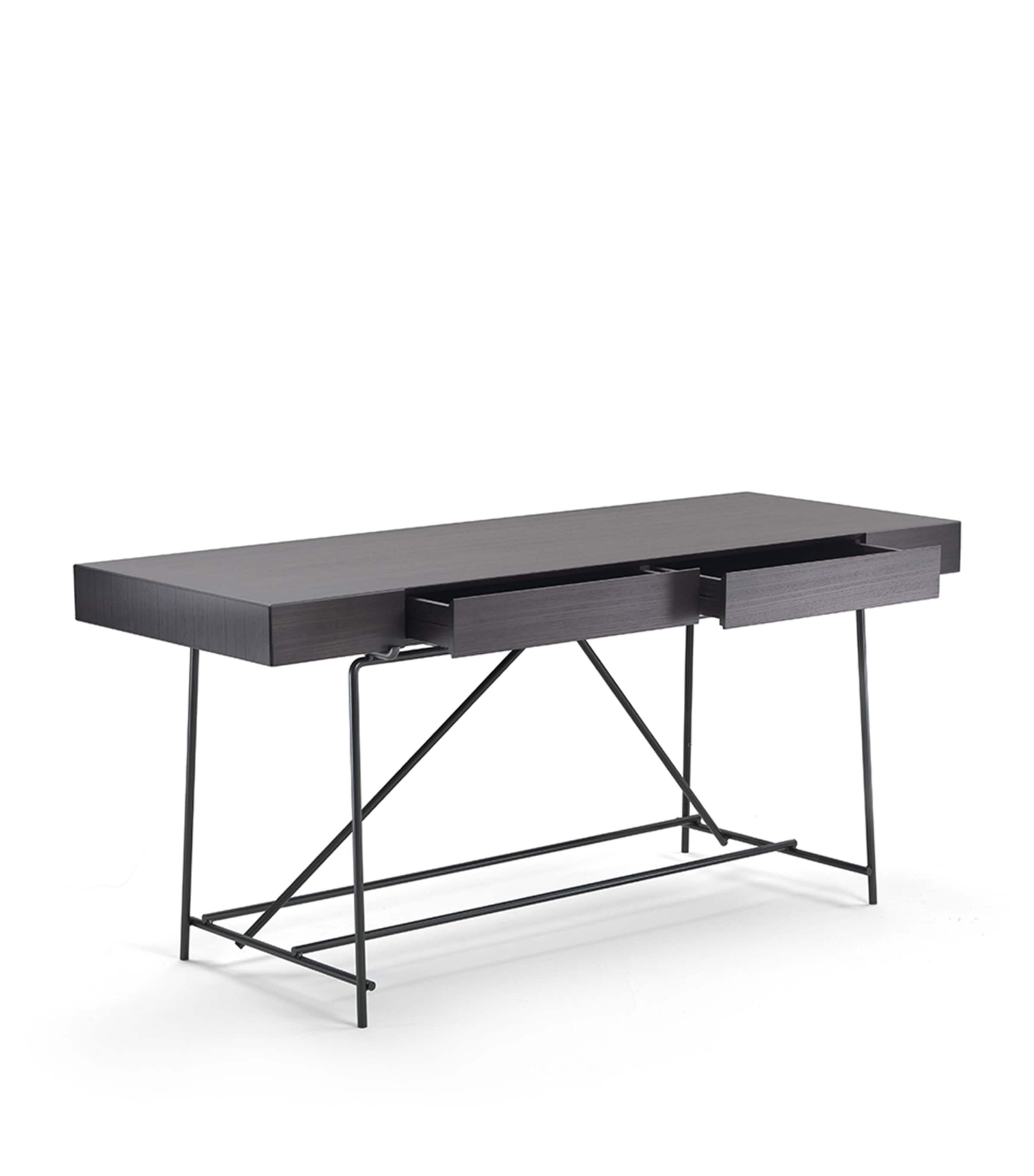 Desk with two front drawers visible