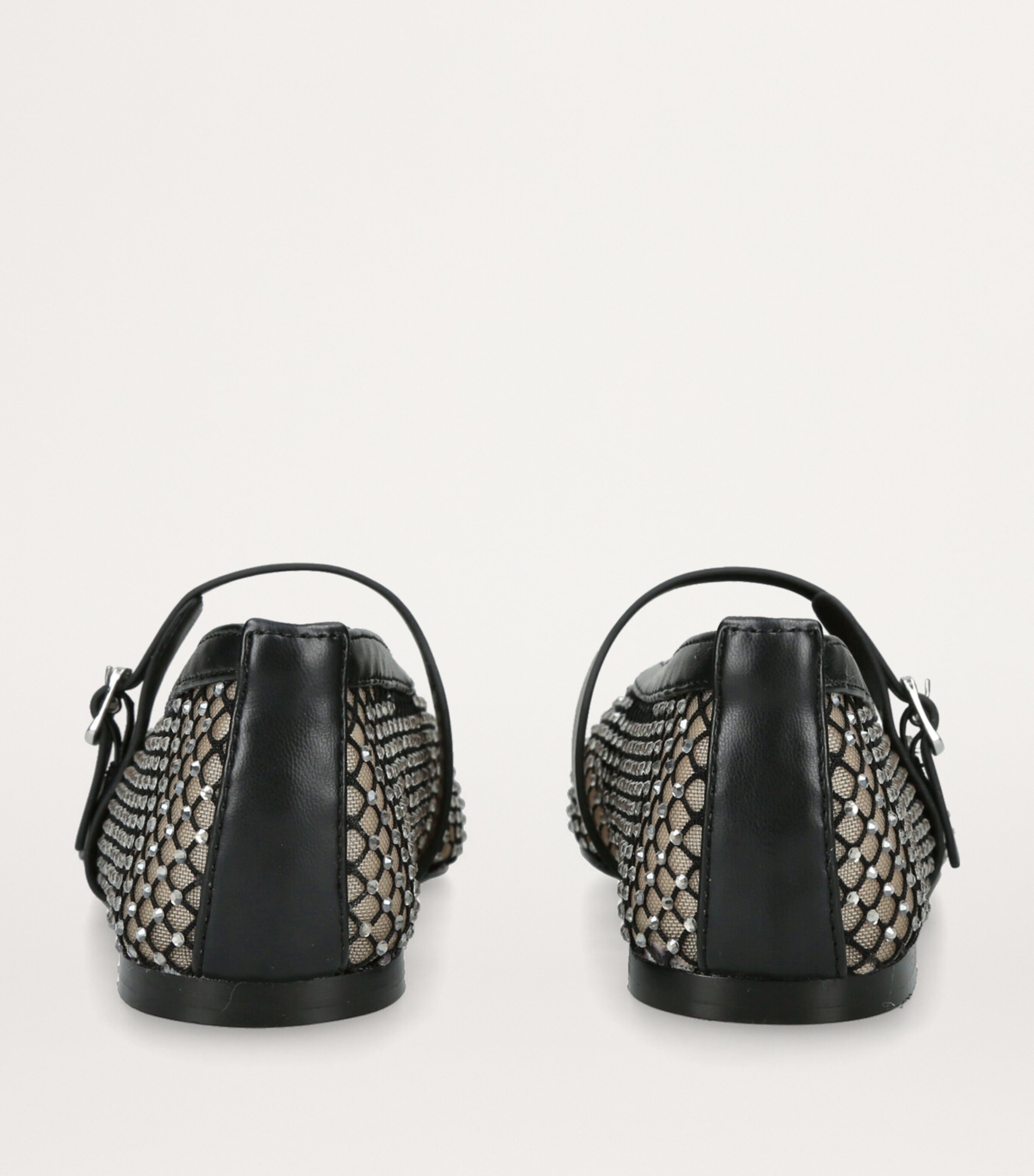 Crystal-Embellished Mesh Rejoice-MR Flats BLACK Image 2
