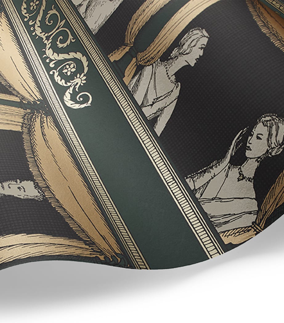 x Fornasetti Teatro Wallpaper Roll RACING GREEN Image 2