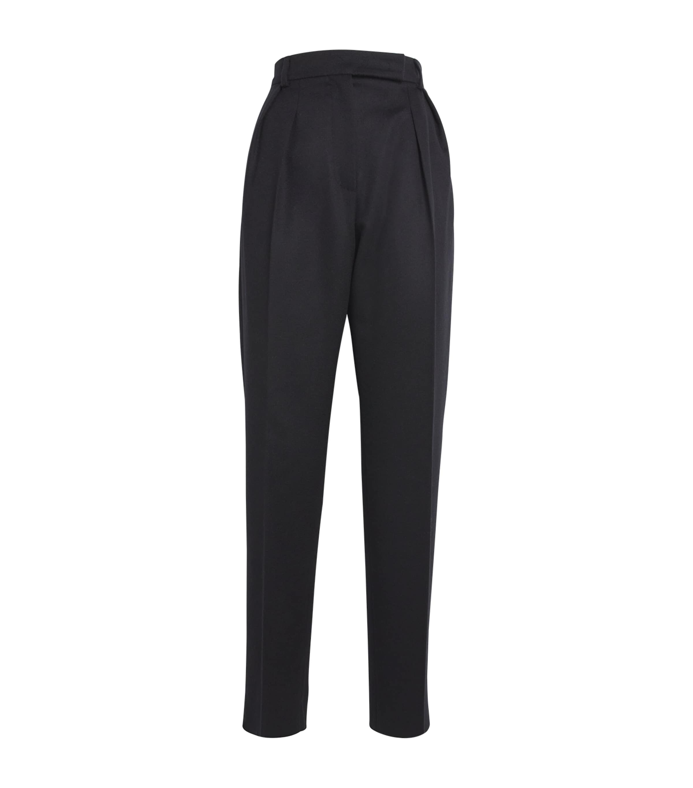 Max Mara Camel Wool Carrot Trousers In Black