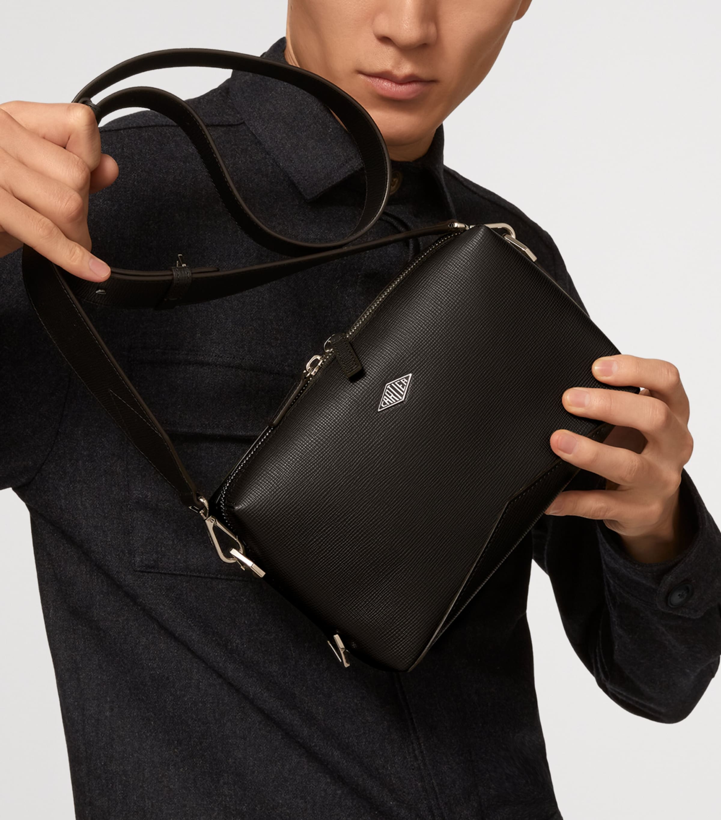 Cartier Leather Losange Cross-Body Bag Black Image 4