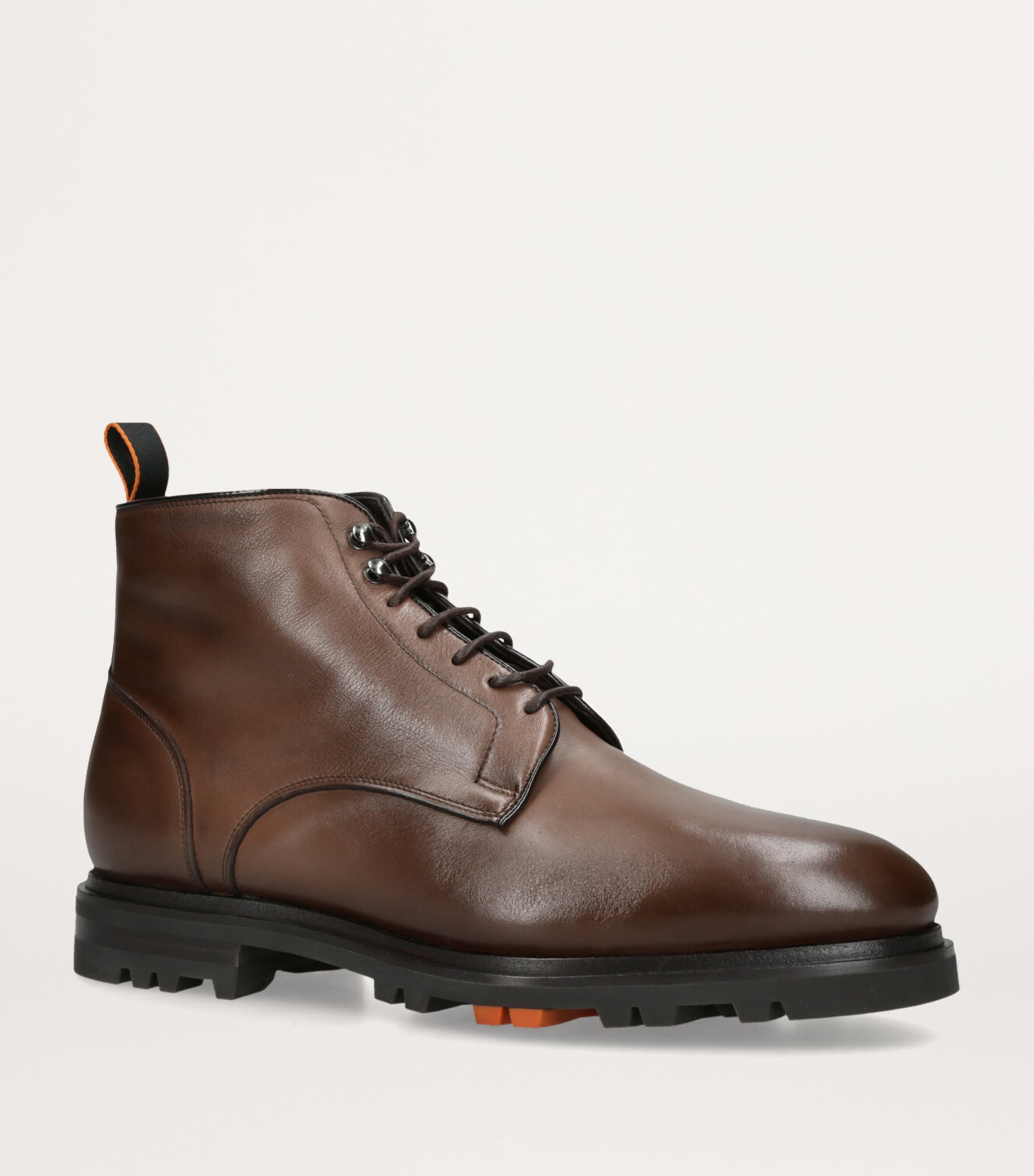 Leather Lace-Up Colin Boots DARK BROWN Image 3