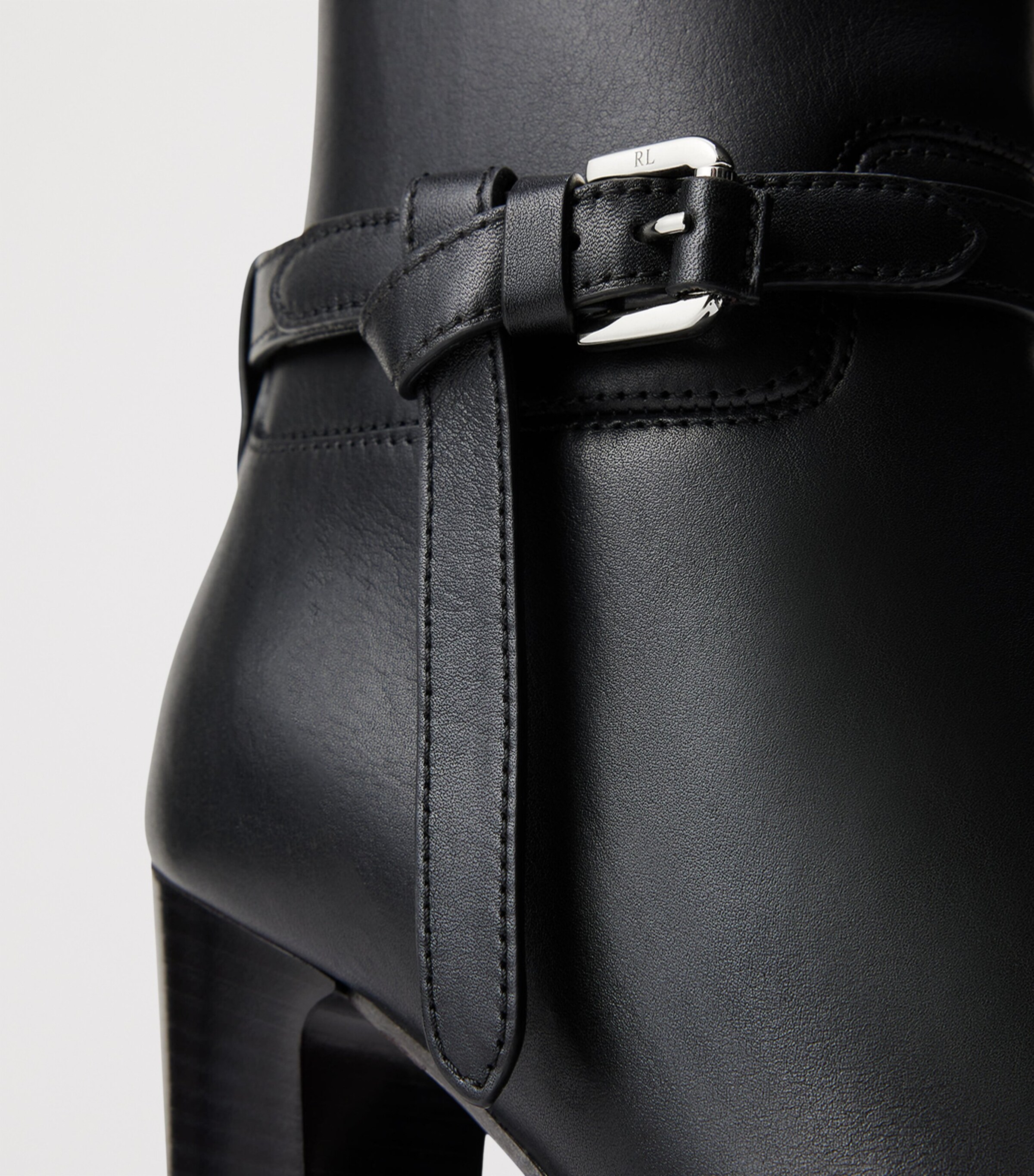 Leather Donnely Ankle Boots 90 BLACK Image 6