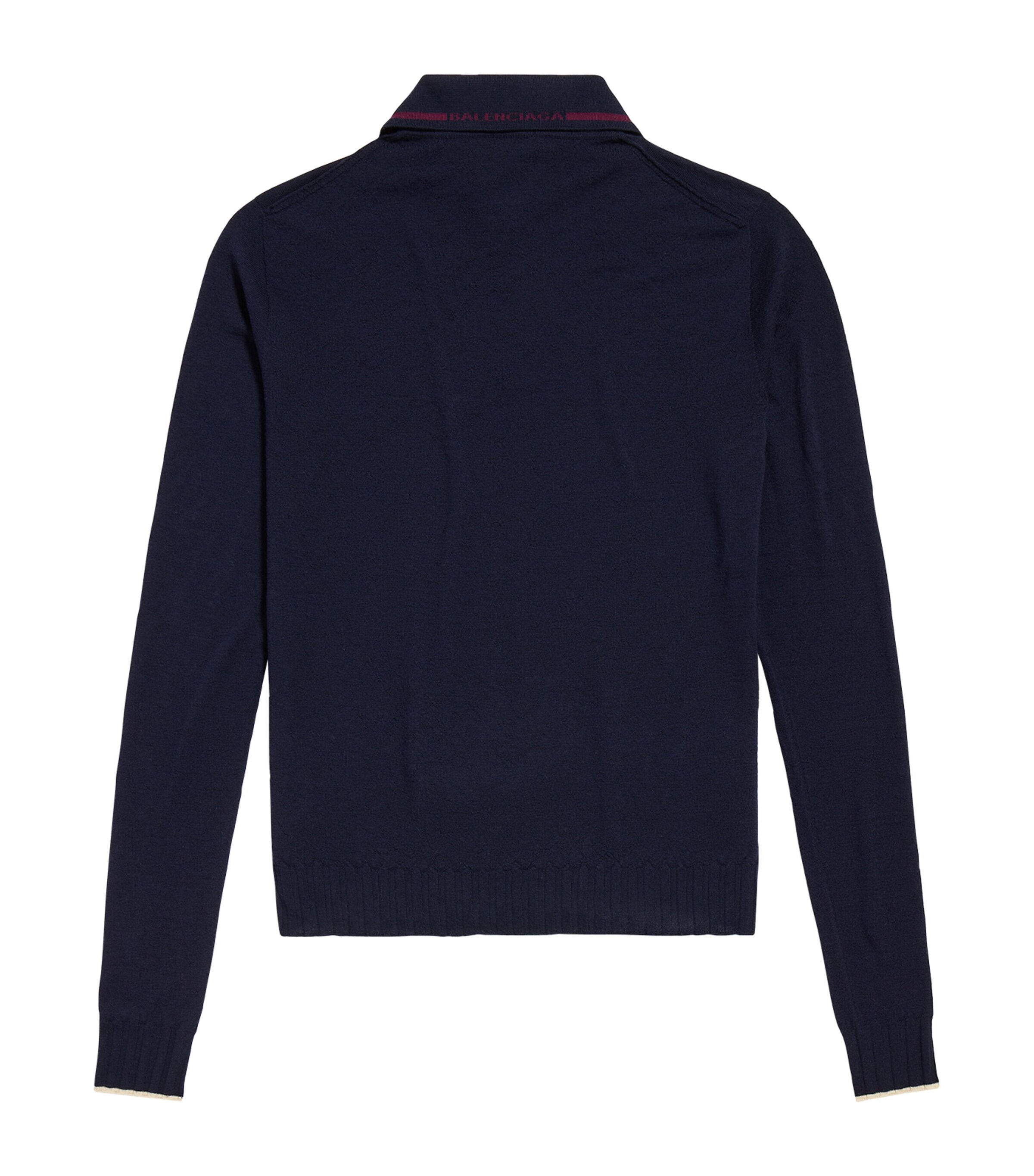 Balenciaga Mens Wool Long-Sleeve Polo Shirt Image 2