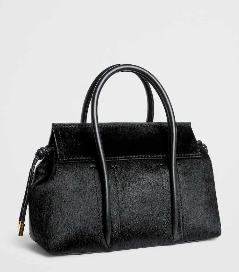 Harrods Small Calf Hair Marcie Shoulder Bag Black Image 3