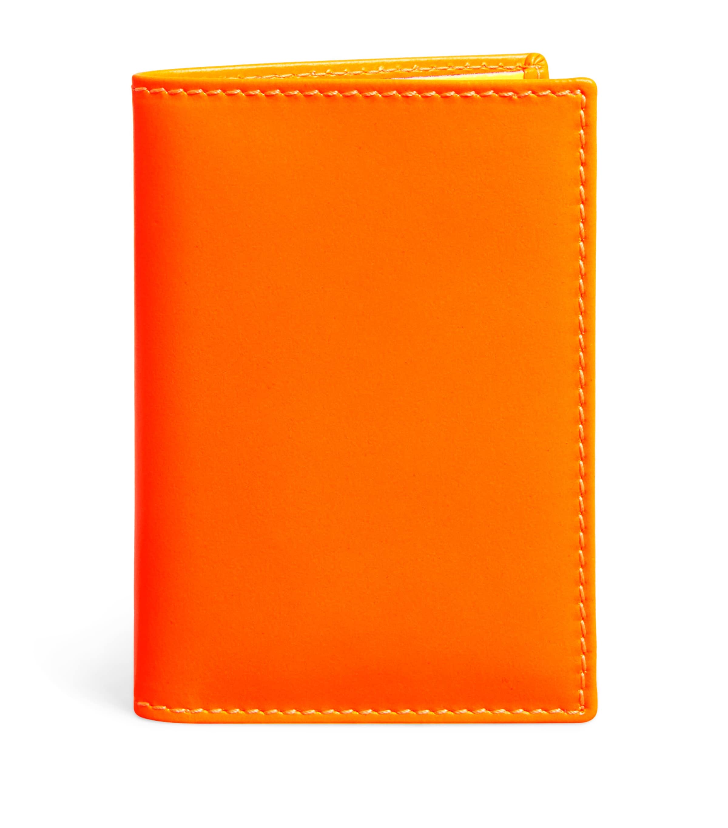 Comme Des Garçons Leather Super Fluo Cardholder In Gold
