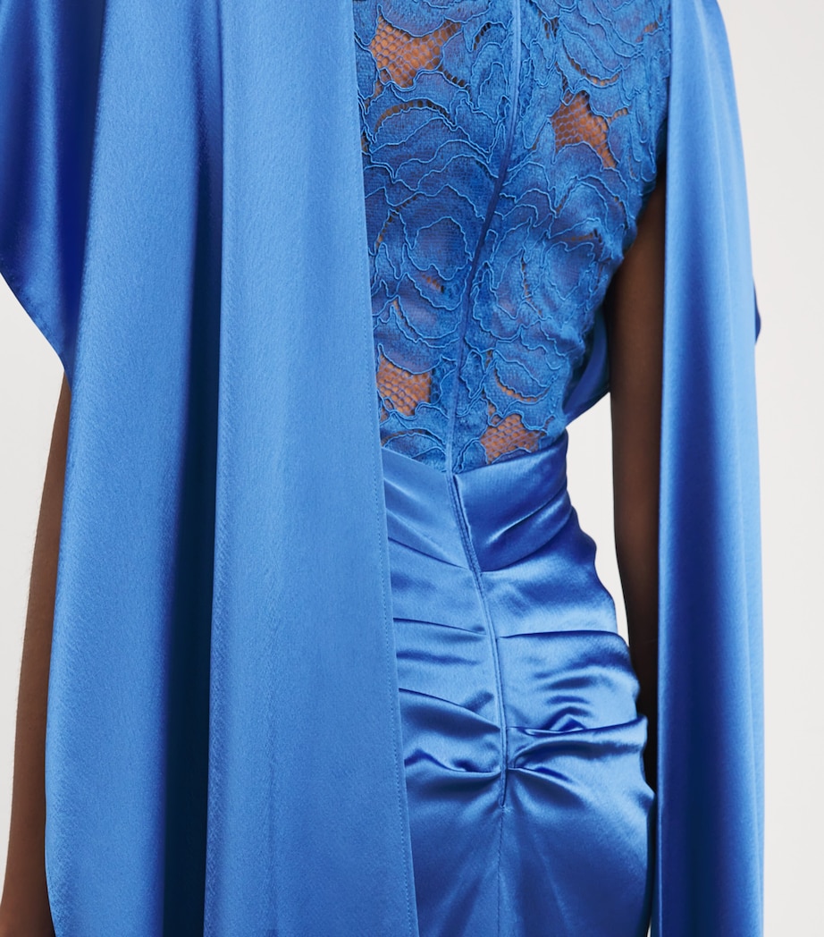 V-Neck Draped Maxi Dress CORNFLOWER Image 4