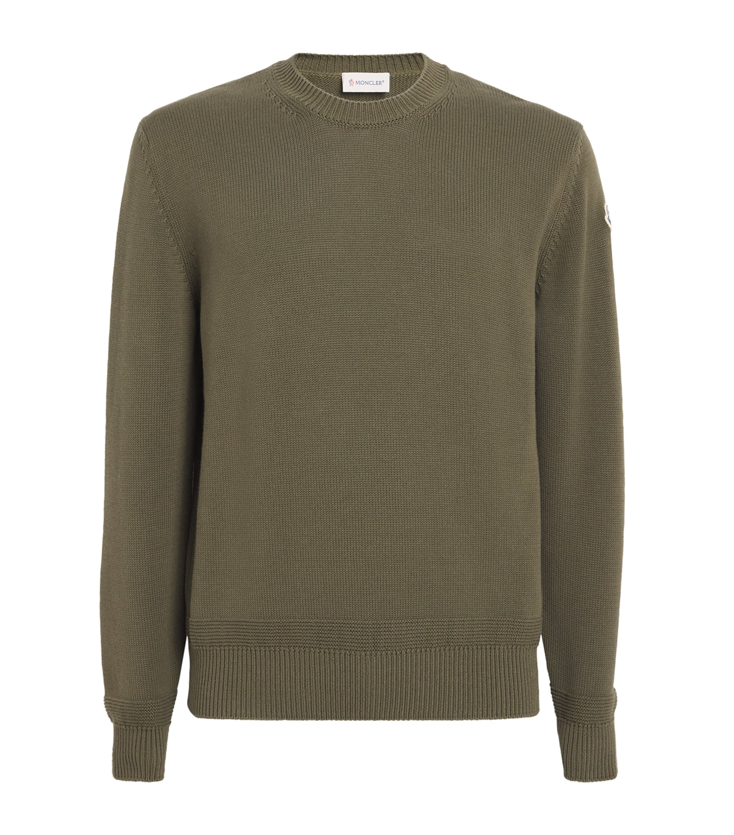 Moncler Green Cotton Tricot Sweater | Harrods US