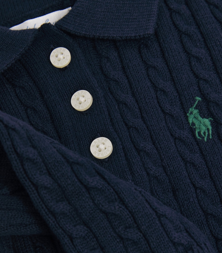Cotton Cable-Knit Dress (3-24 Months) NAVY Image 3