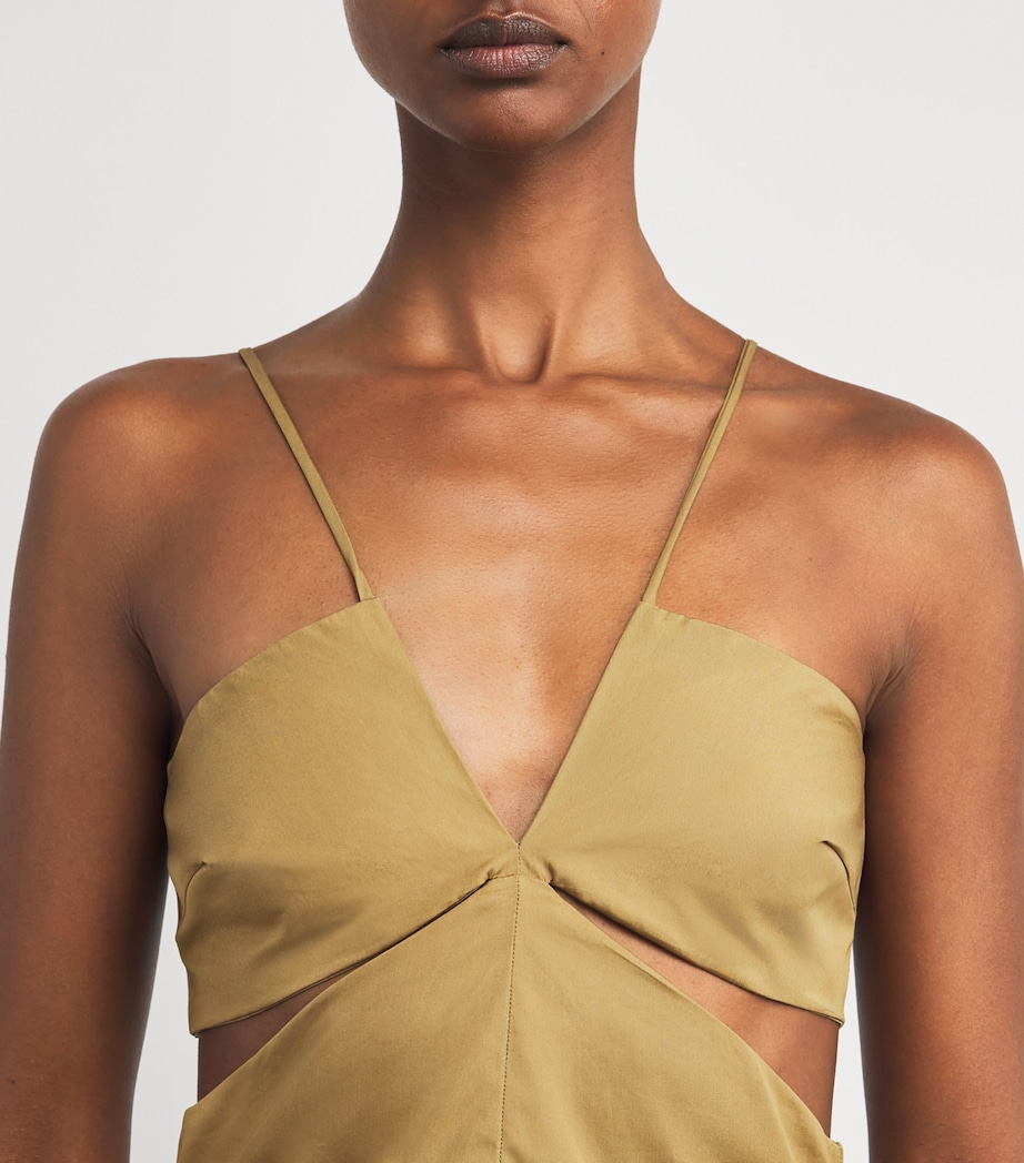 Organic Cotton Aquilone Maxi Dress 4024 KHAKI Image 4