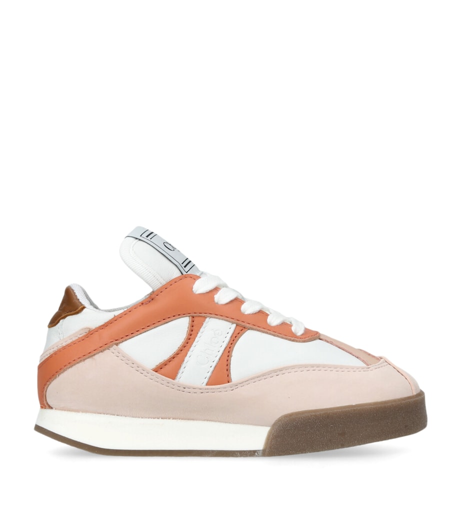 Chloé Kids Leather Kick Sneakers White/oth Image 1