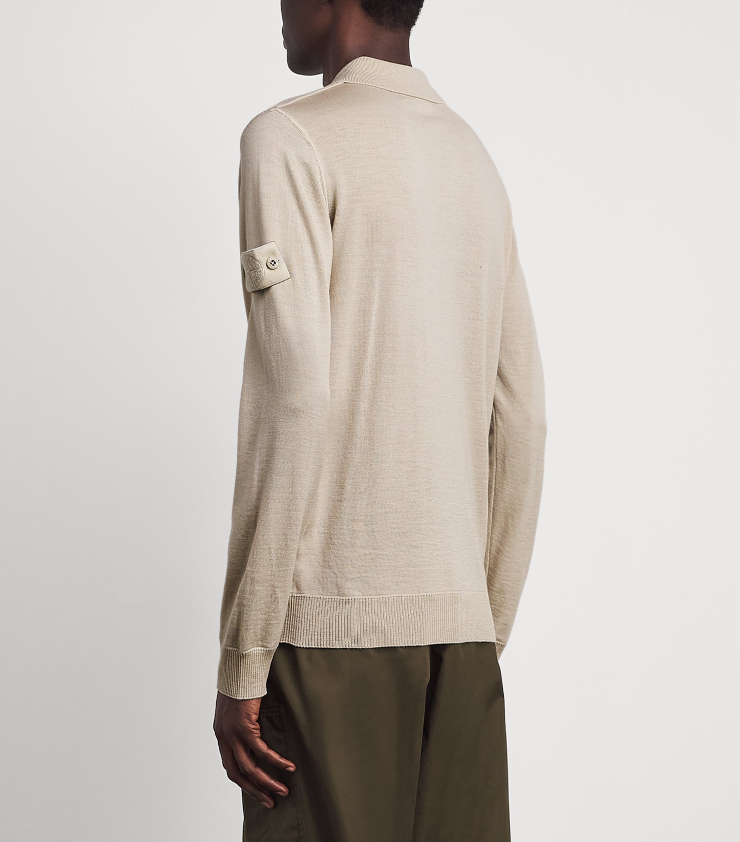 Stone Island Mens Virgin Wool Ghost Polo Sweater Image 5