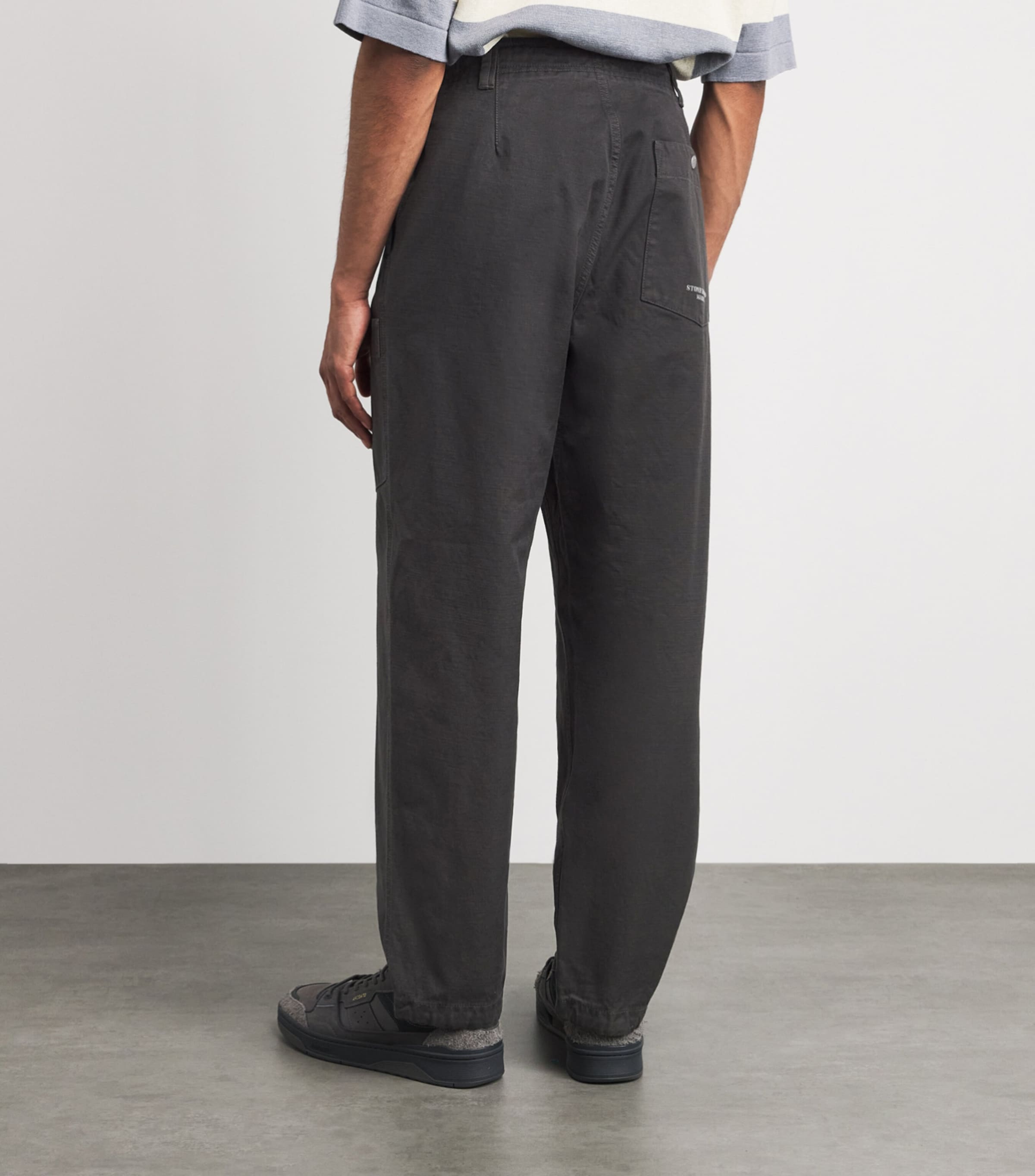 Stone Island Mens Slub Cotton Marina Trousers Image 5