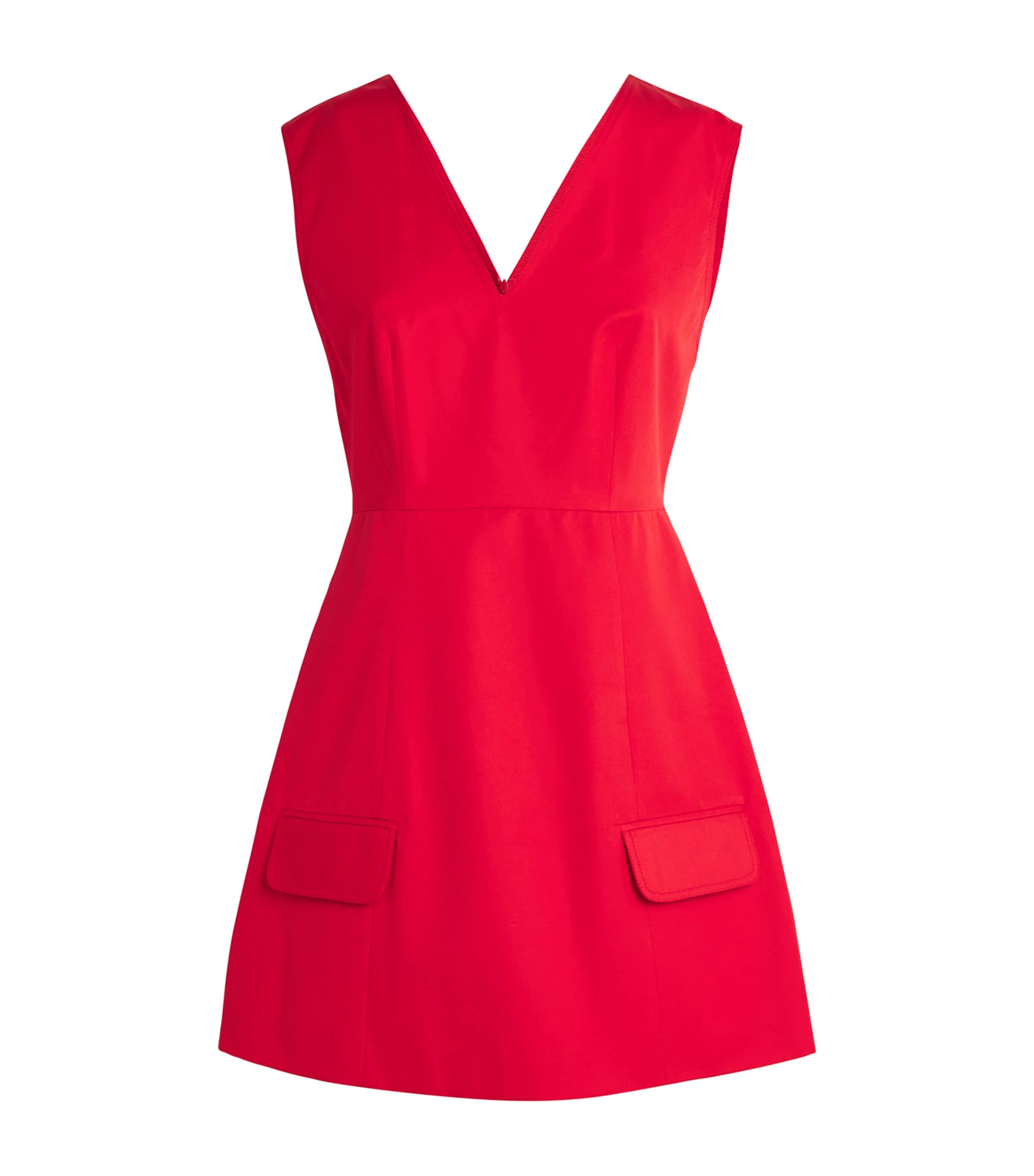 Claudie Pierlot Cotton V-neck Mini Dress In Red