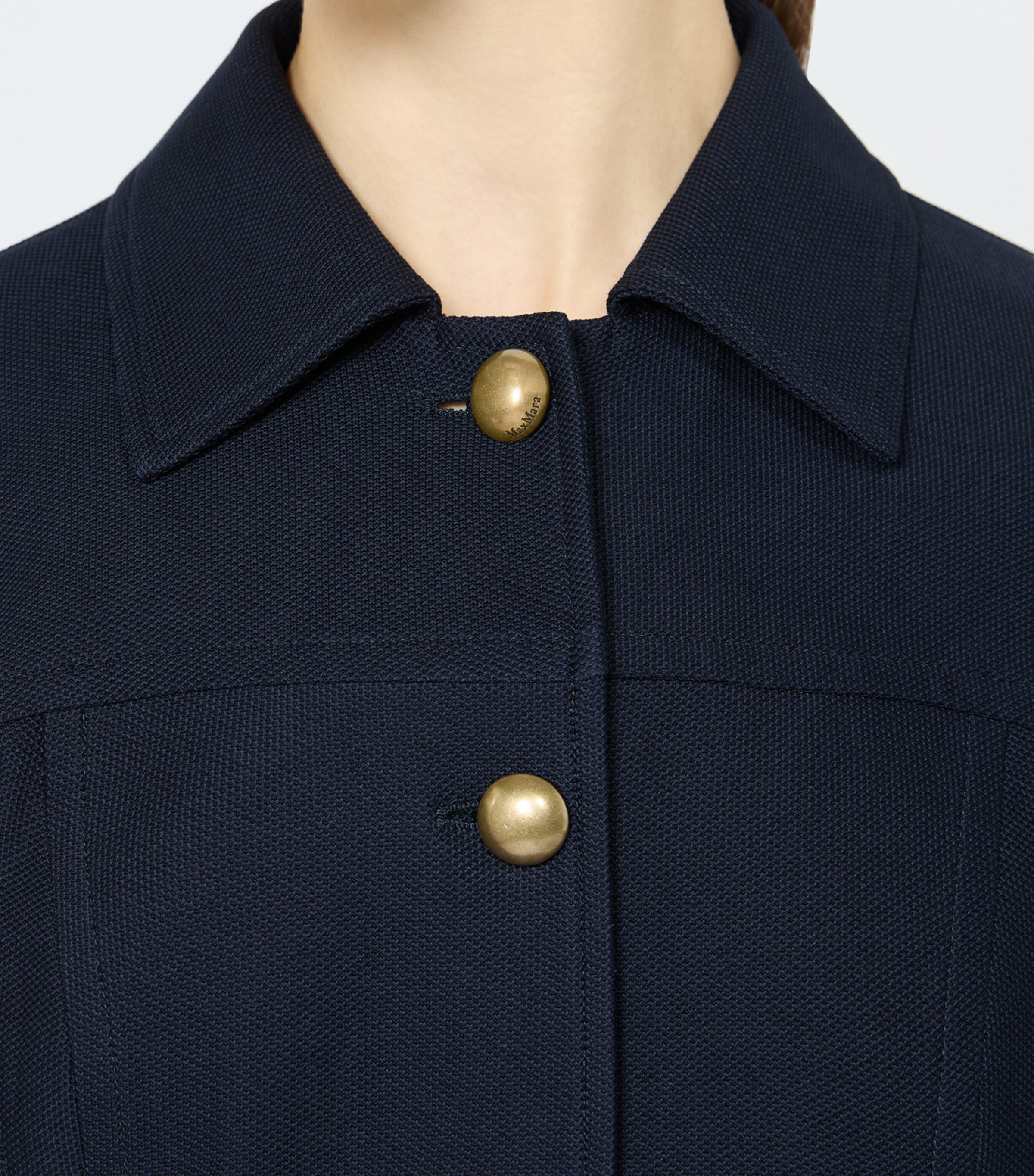 Max Mara Womens Cotton Slim-Fit Jacket Ultramarine Image 5