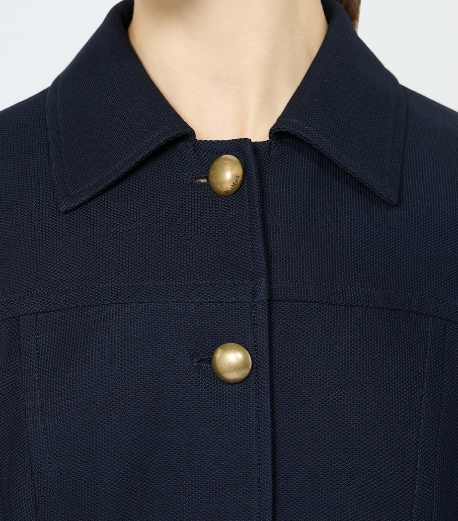 Max Mara Womens Cotton Slim-Fit Jacket Ultramarine Image 5