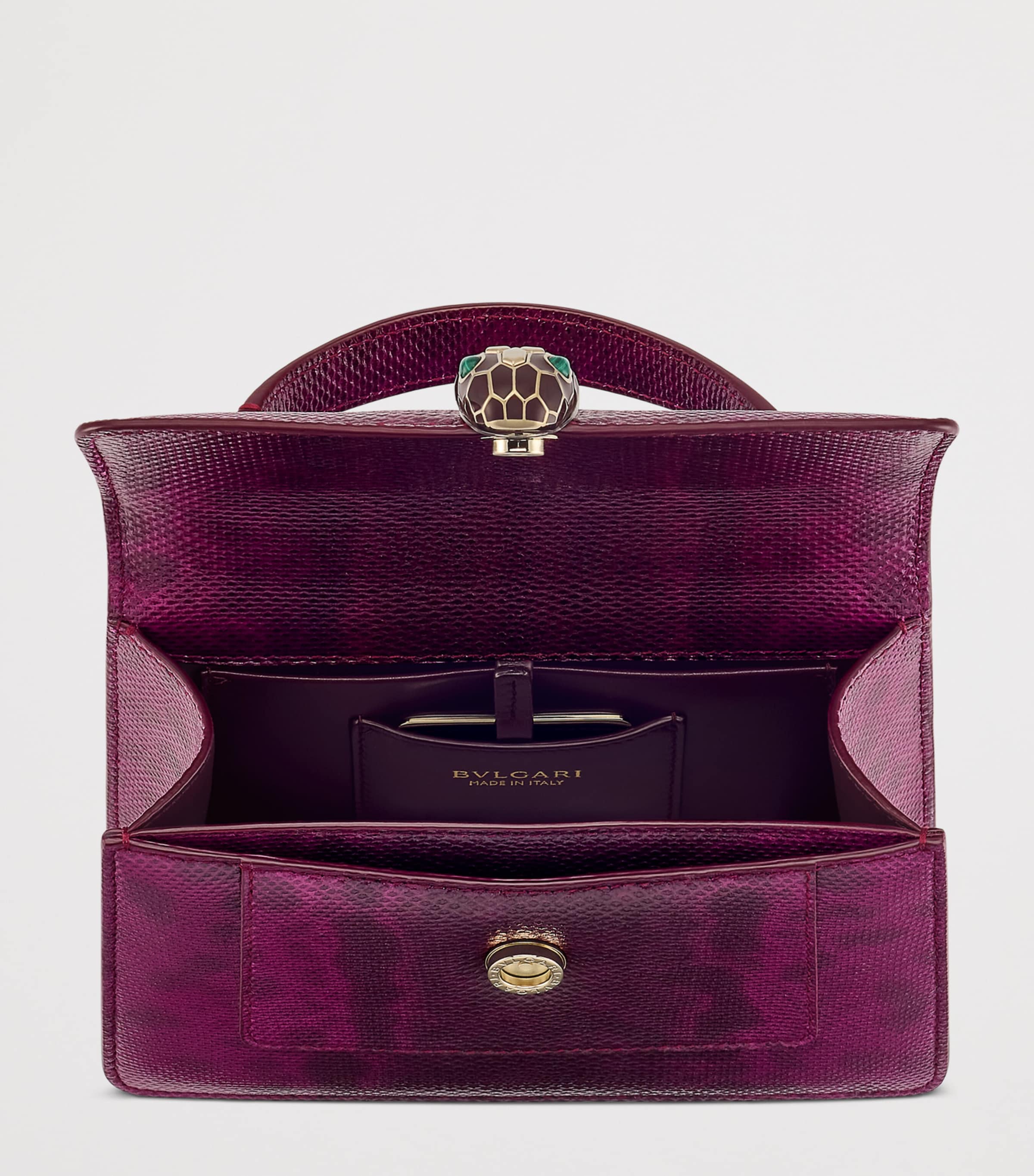 Bvlgari Karung Leather Serpenti Forever Top-Handle Bag Purple Image 5