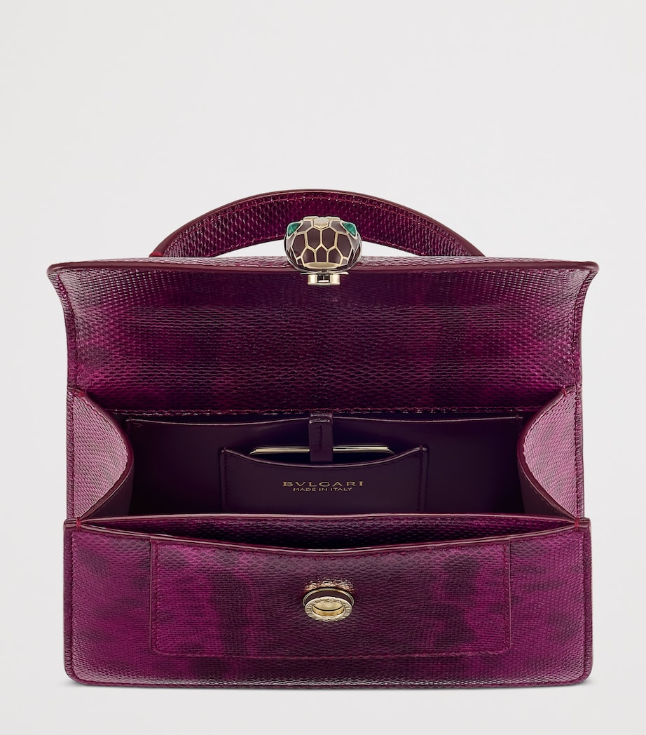Bvlgari Karung Leather Serpenti Forever Top-Handle Bag Purple Image 5