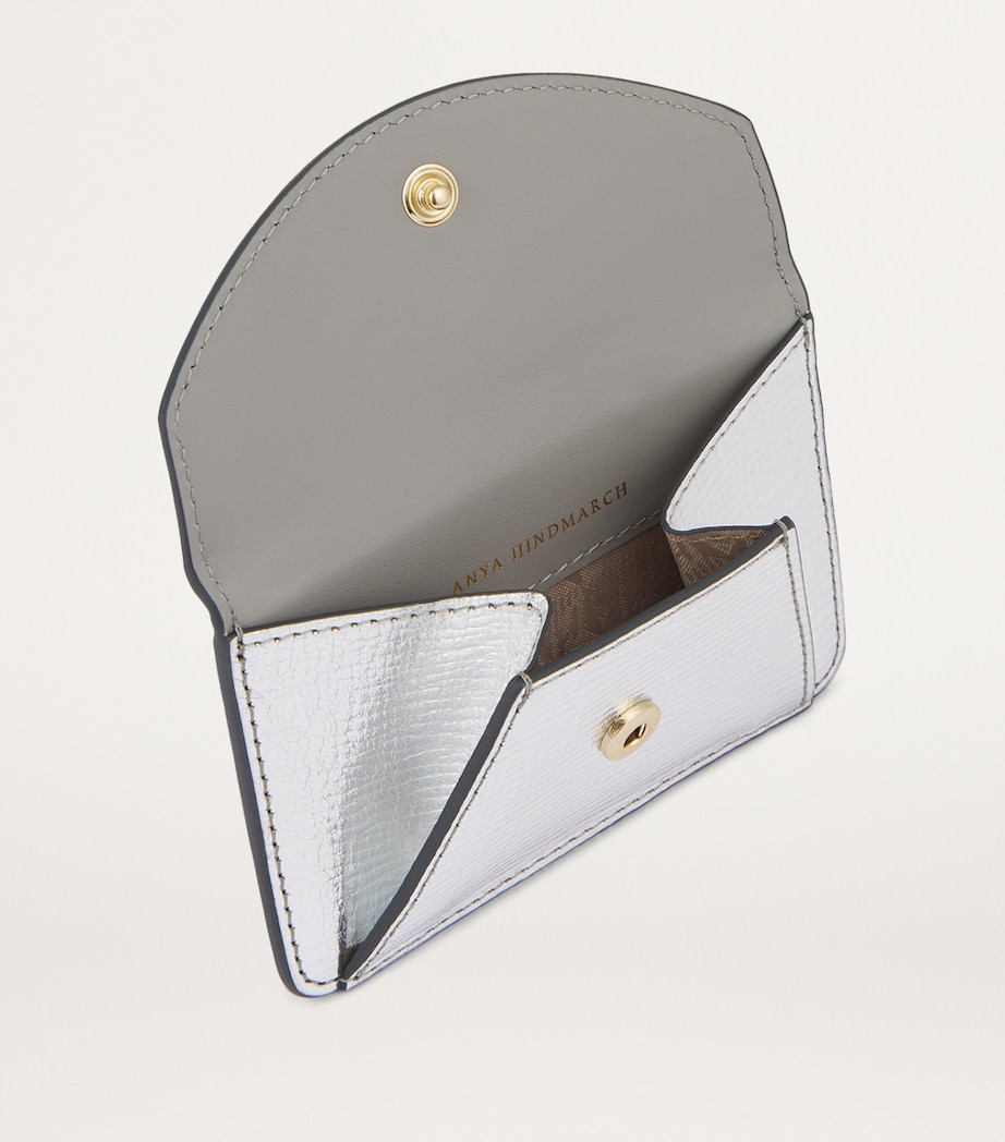 Metallic Leather Eyes Card Holder BLACK Image 3