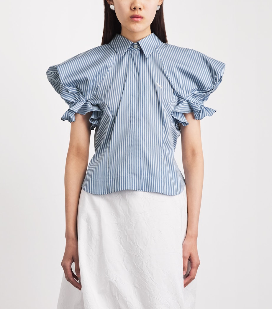Vivienne Westwood Womens Stripe Gexy Shirt Blue/white Image 4
