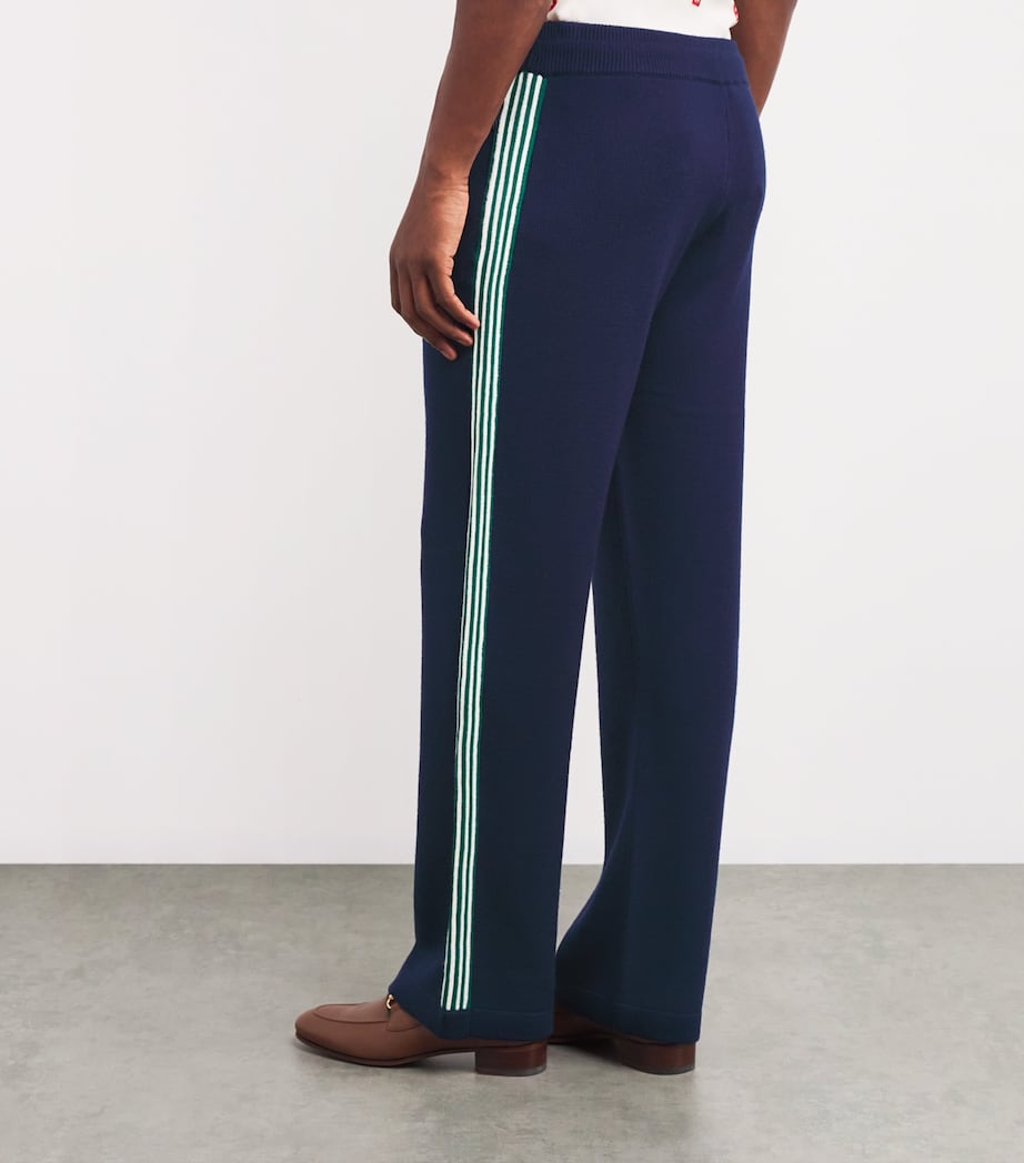 Casablanca Mens Merino Wool Tennis Trousers Navy Image 4
