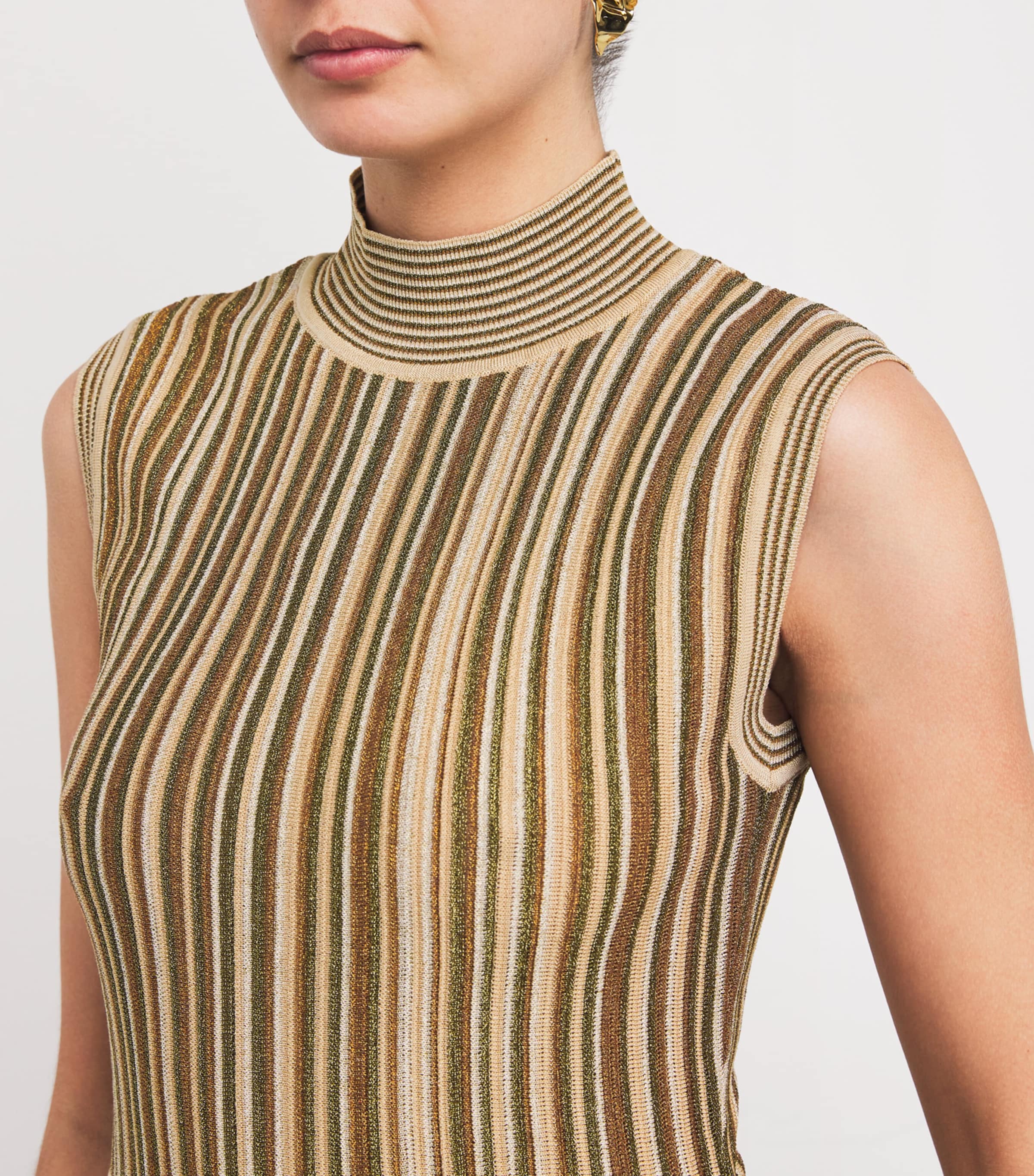Stripe Anna Maxi Dress Y0195 GOLD/BRONZE Image 4
