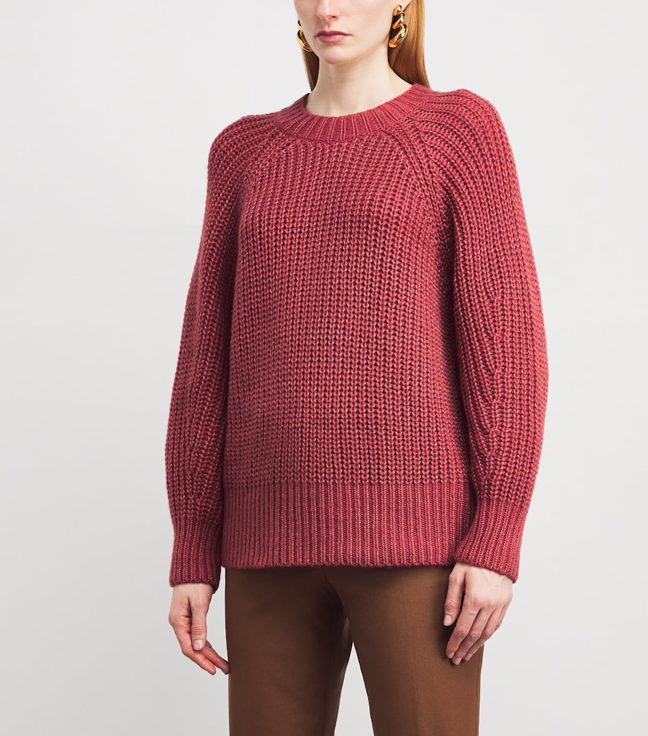 Joseph Womens Wool-Cashmere-Silk Plamer Sweater Mulberry Image 3