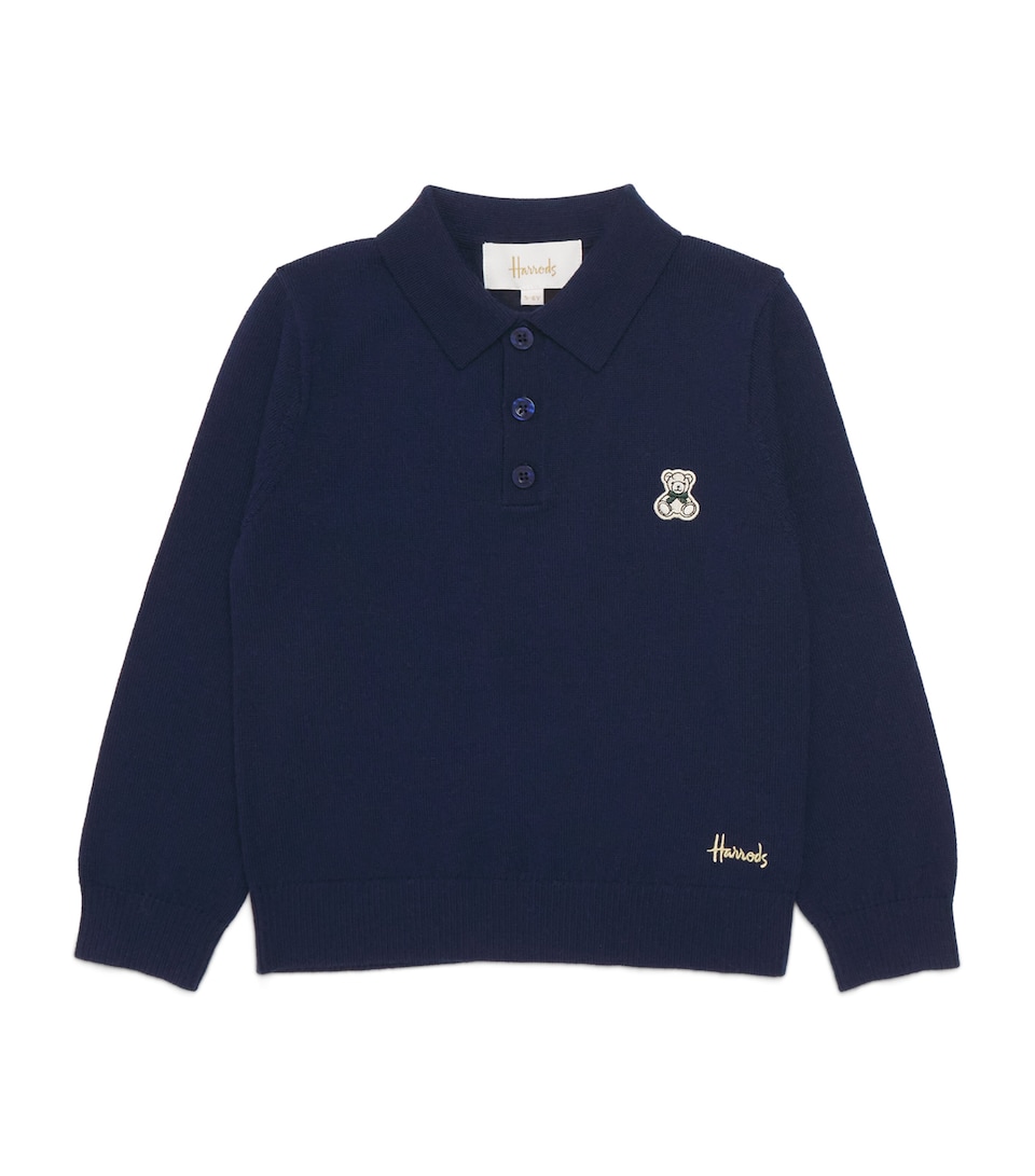 Harrods Henry Bear Polo Sweater (2-8 Years) Navy