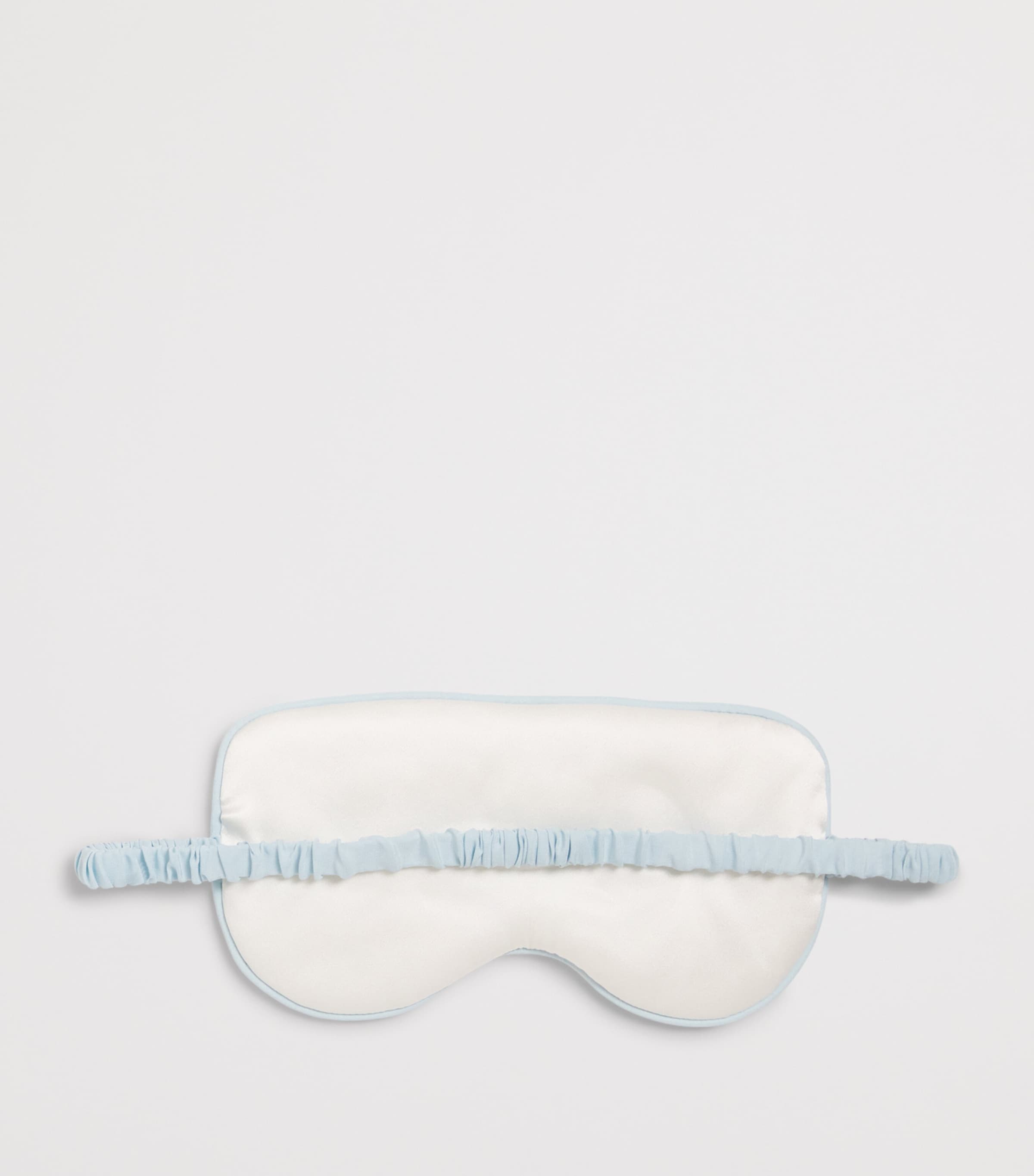 Olivia von Halle Womens Silk Audrey Eye Mask Ivory Powder Blue Image 3