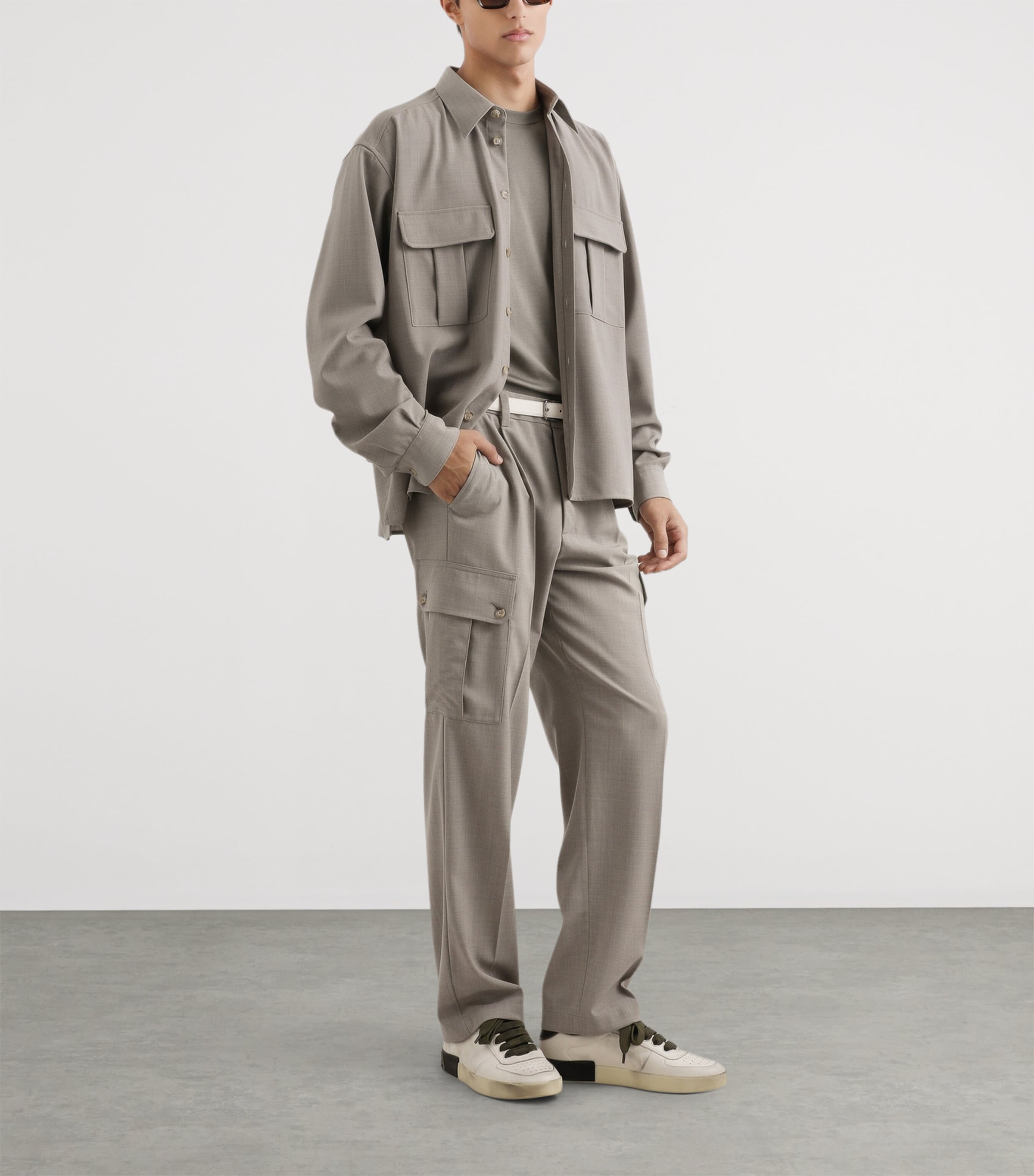 Dolce&Gabbana Mens Virgin Wool Canvas Shirt Whit Image 2