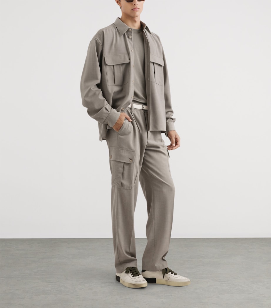 Dolce&Gabbana Mens Virgin Wool Canvas Shirt Whit Image 2