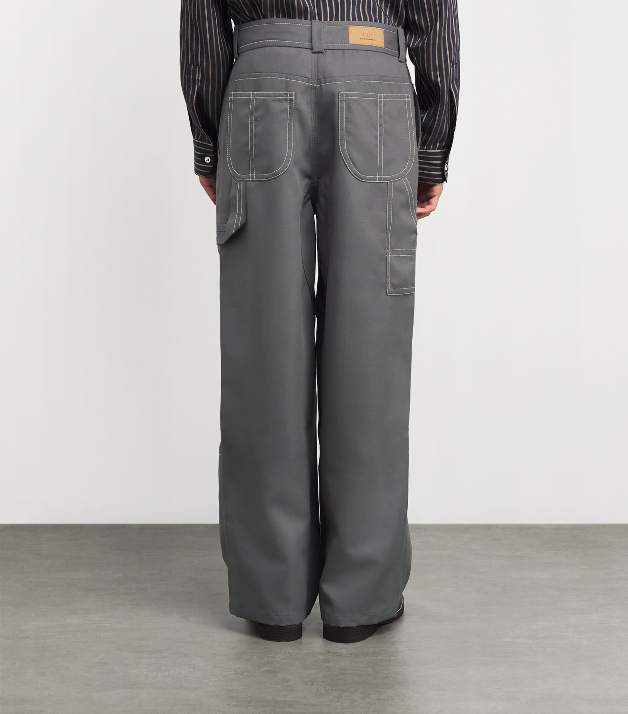 New Wool Canvas Workwear Trousers 0516 CARBON Image 4