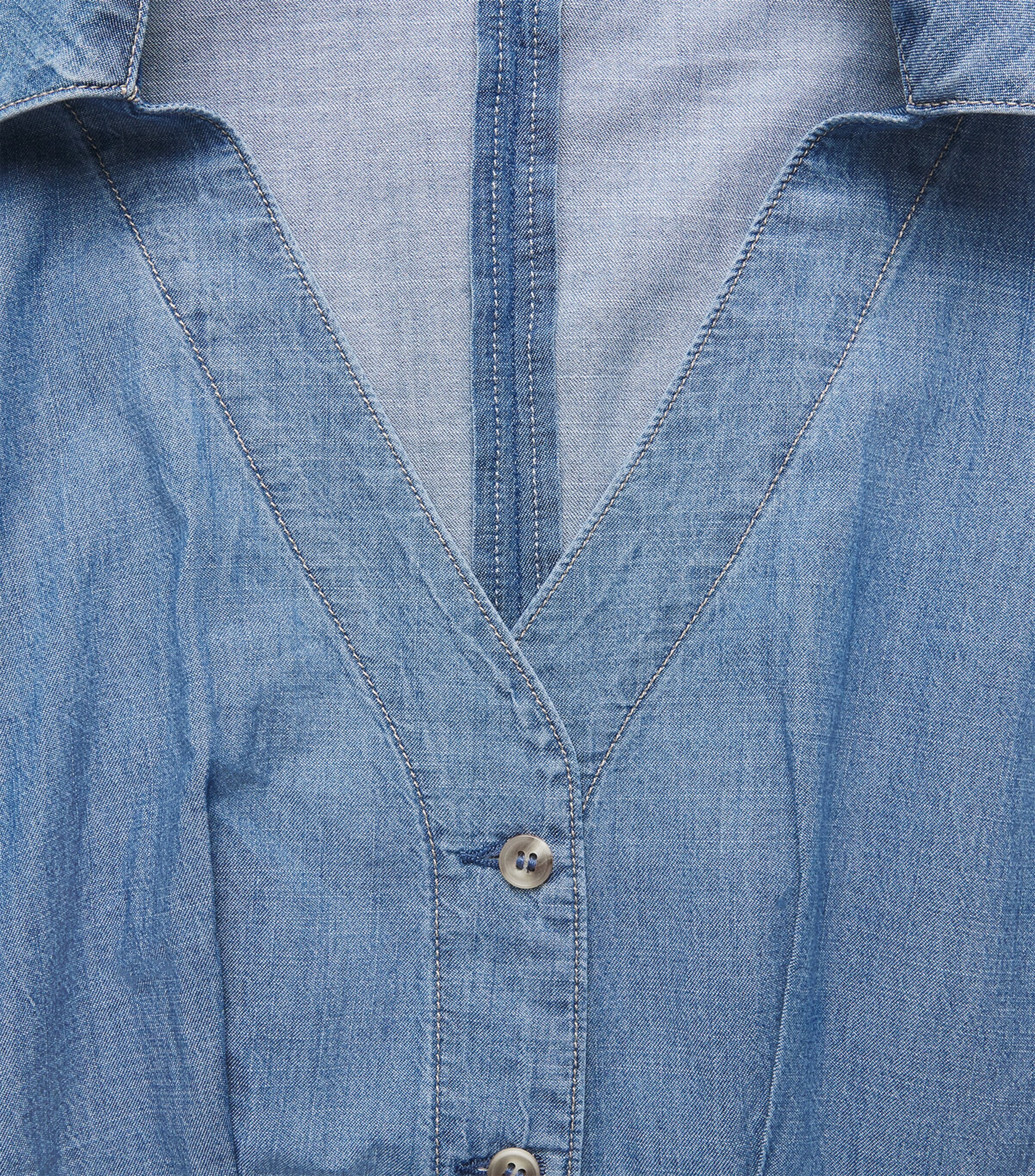 PAIGE Womens Chambray Lana Mini Dress Azusa Image 6