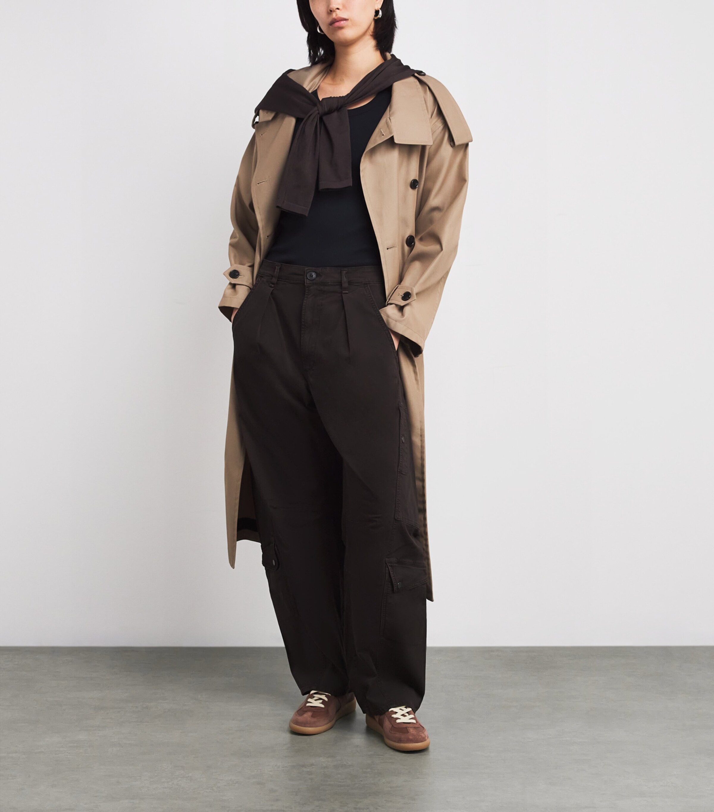 Stretch-Organic Cotton Flight Cargo Trousers CAROB Image 2