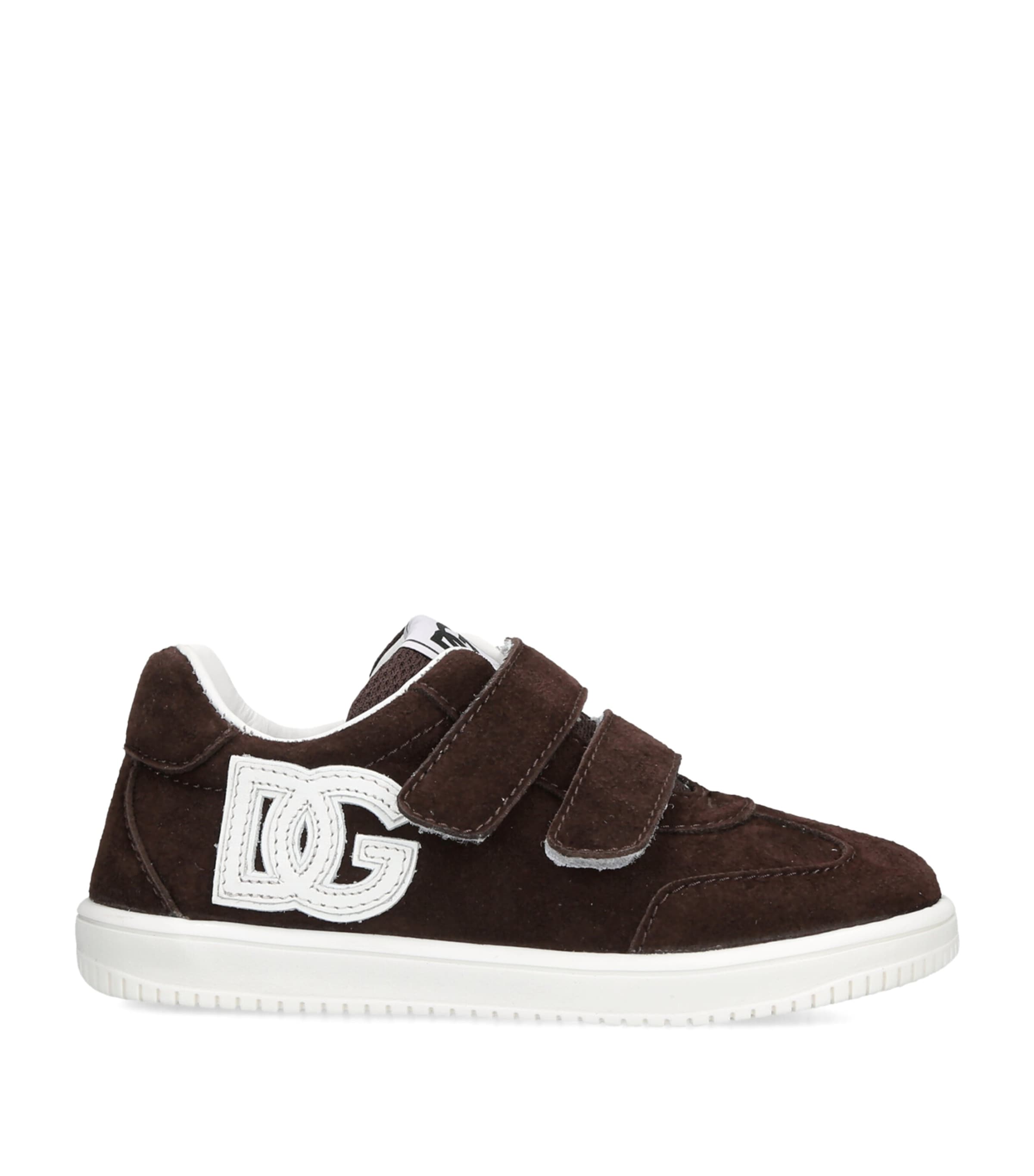 Dolce&Gabbana Kids Suede Logo Sneakers Dark Brown Image 1