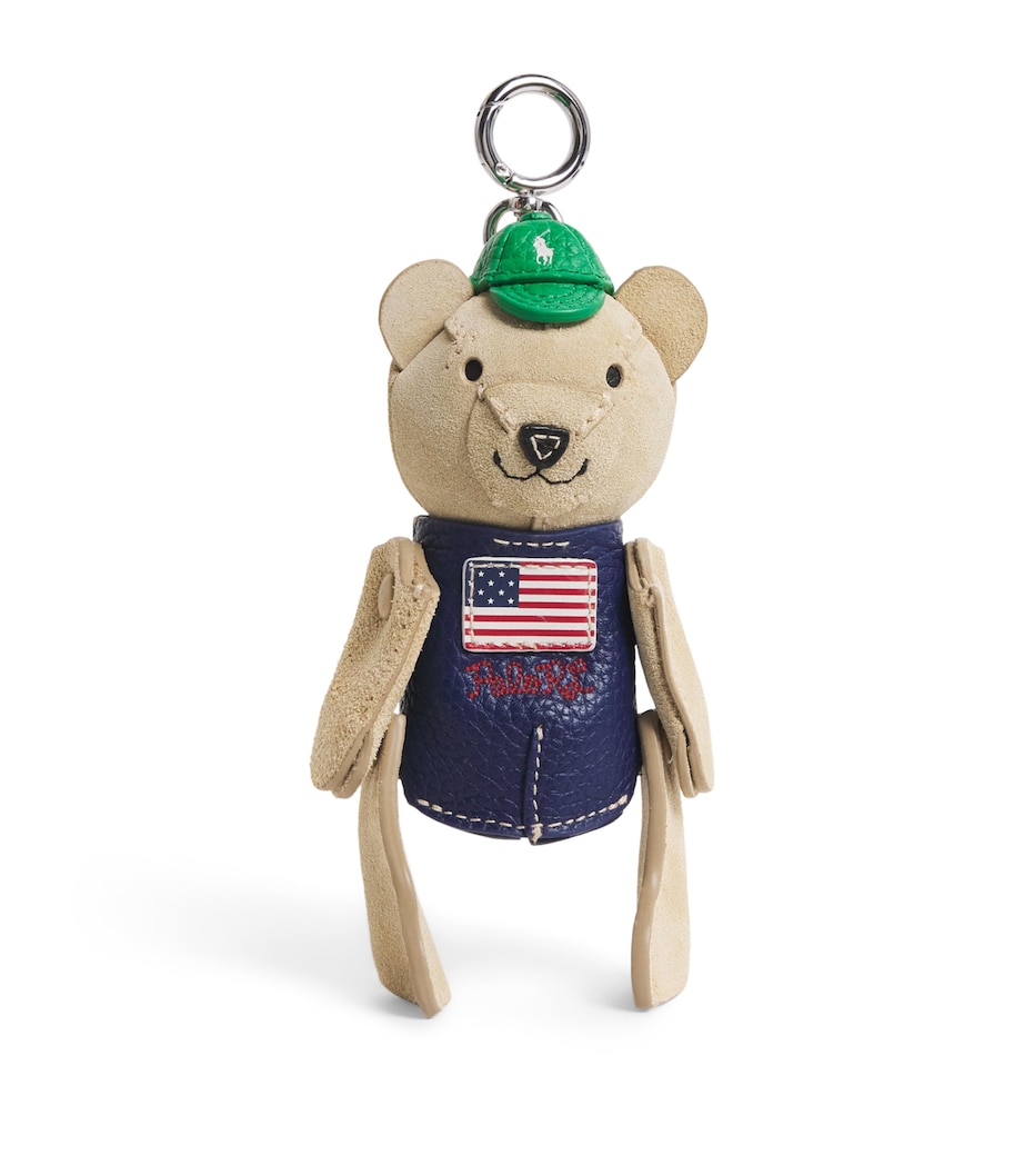Polo Ralph Lauren Leather Polo Bear Bag Charm Ink Image 1