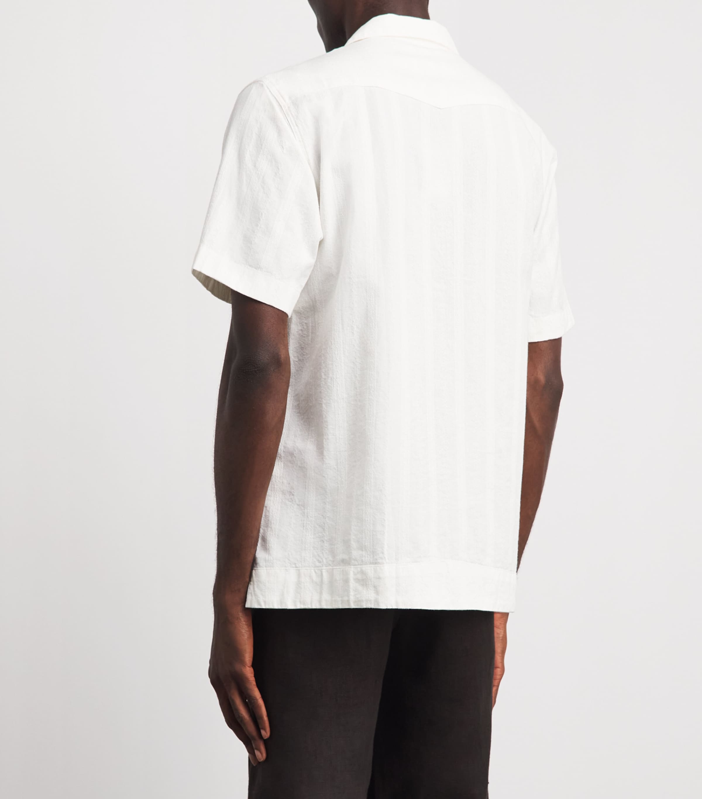 Oliver Spencer Mens Cotton Cuban Shirt White Image 5