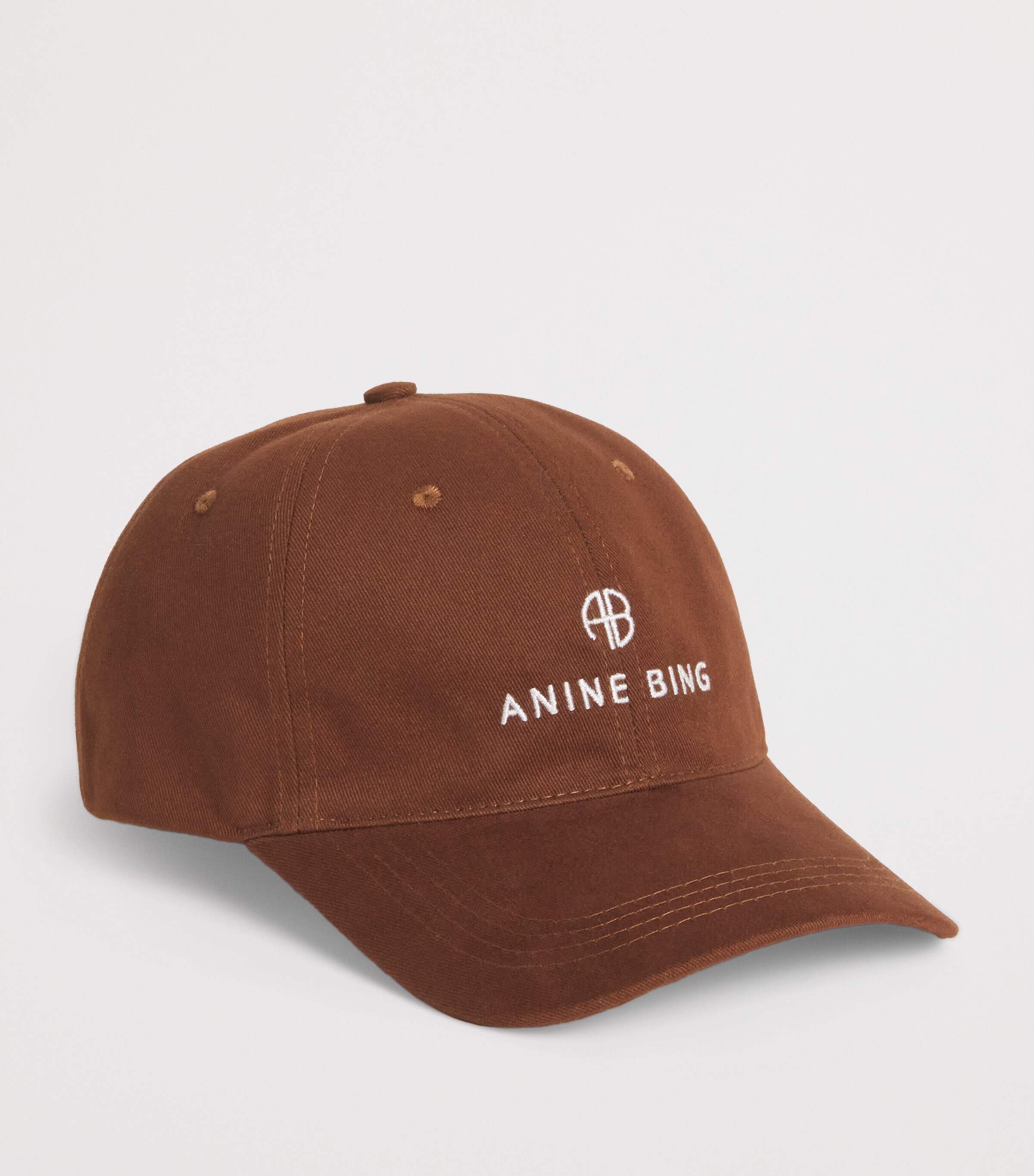 ANINE BING Embroidered Jeremy Baseball Cap Brown Image 2