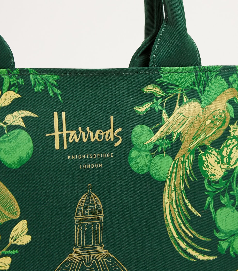 Small House of Harrods Jacquard Shopper Bag GREEN Image 4